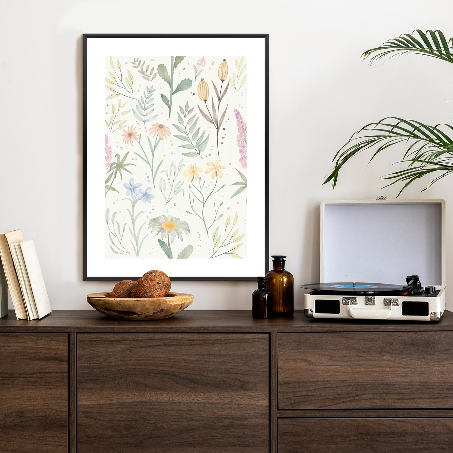 Poster Pastellaquarell-Wildblumen