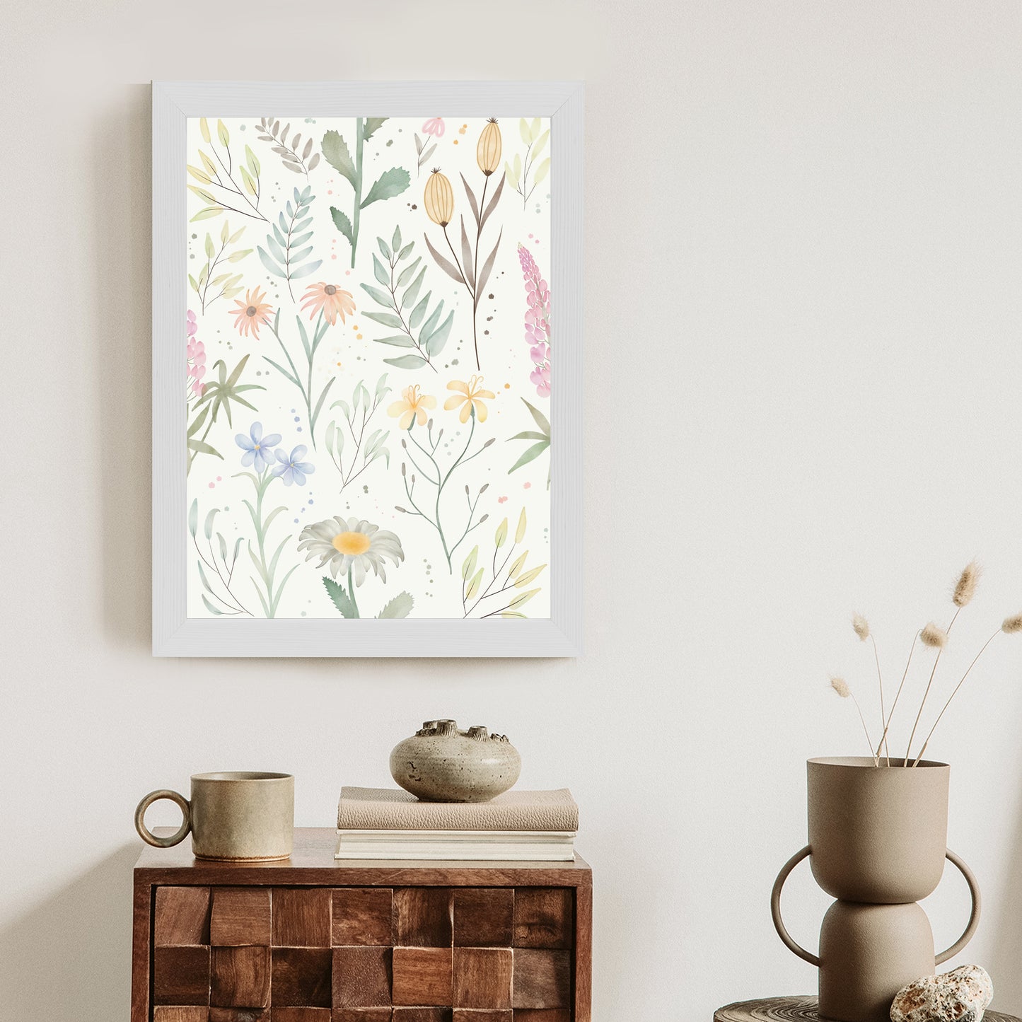 Poster Pastellaquarell-Wildblumen