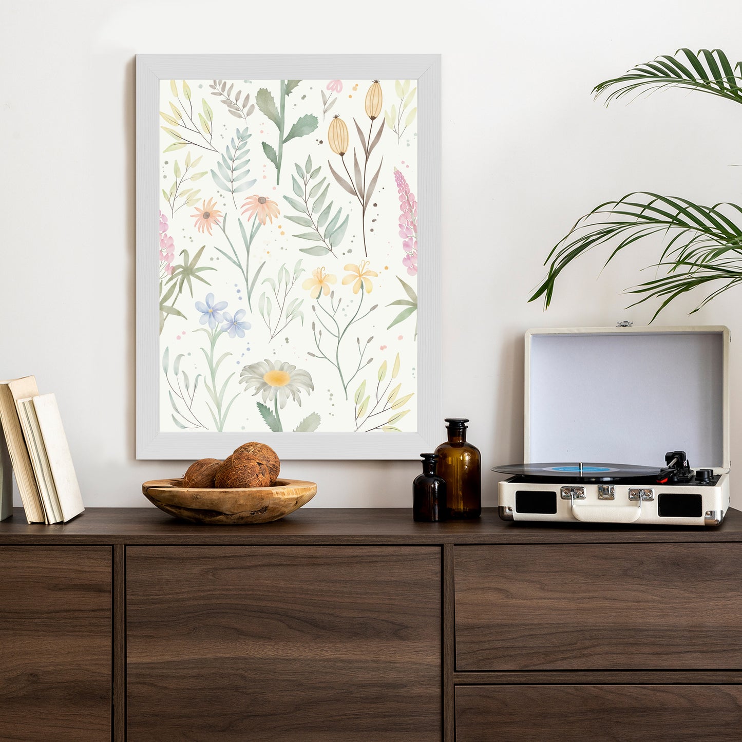 Poster Pastellaquarell-Wildblumen