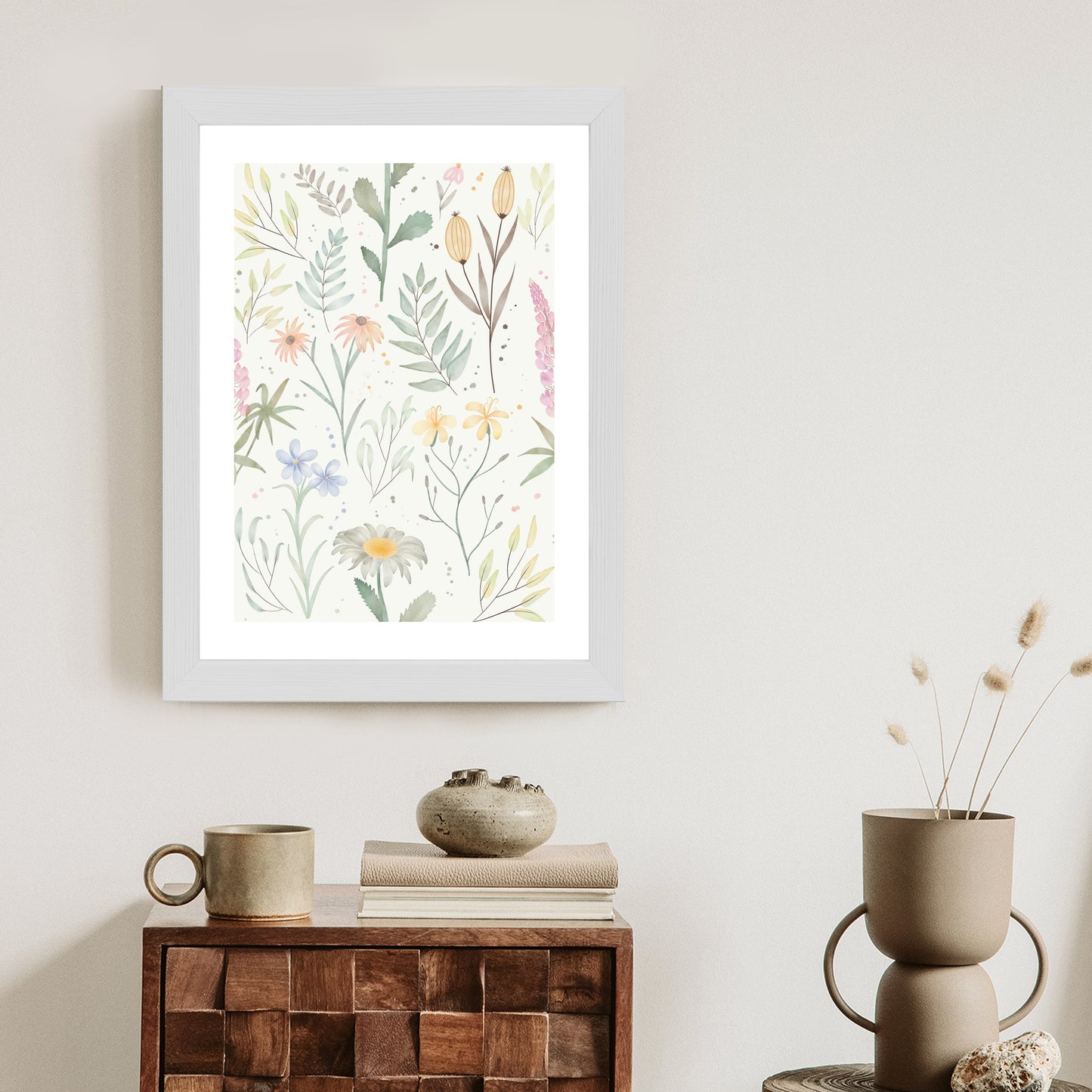 Poster Pastellaquarell-Wildblumen