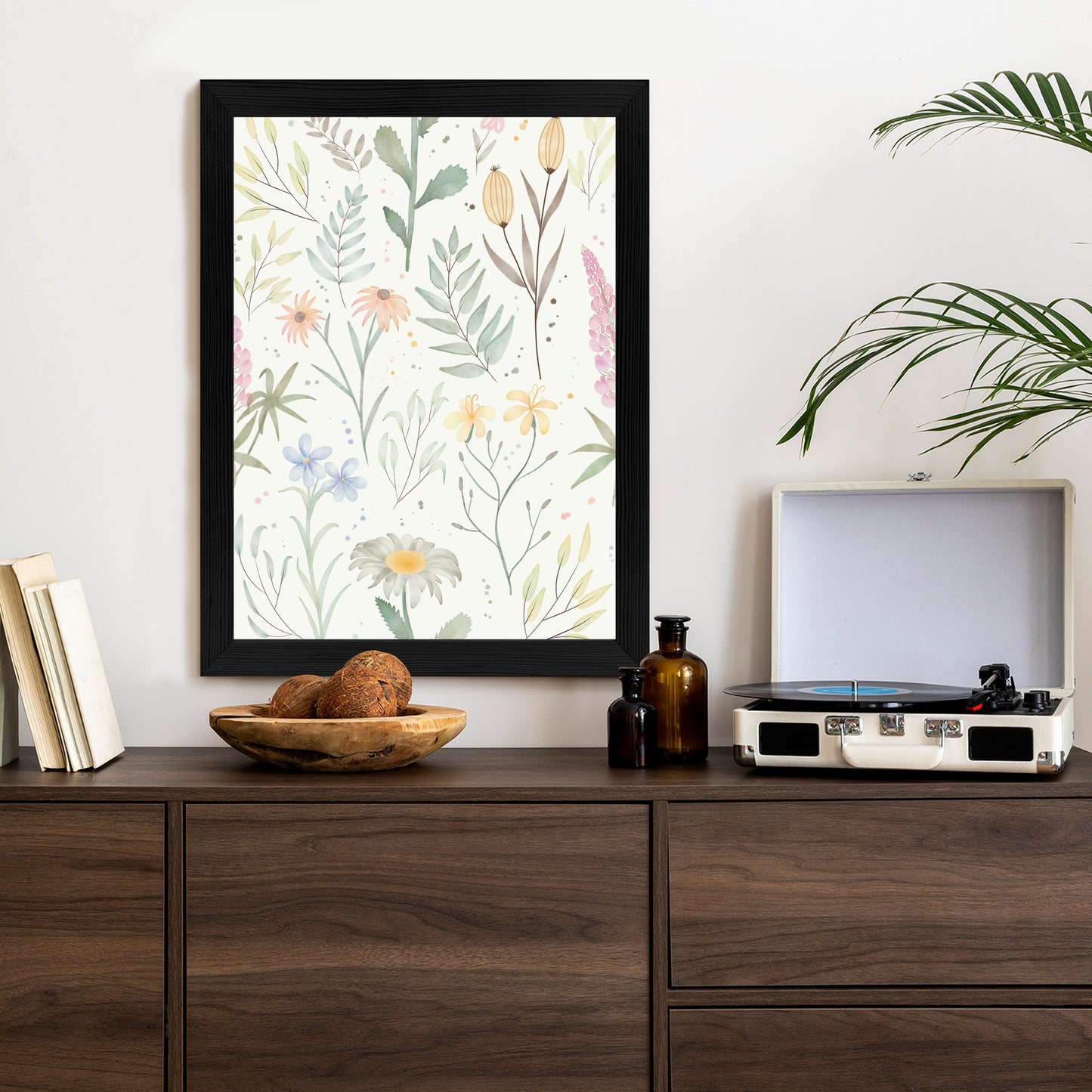 Poster Pastellaquarell-Wildblumen