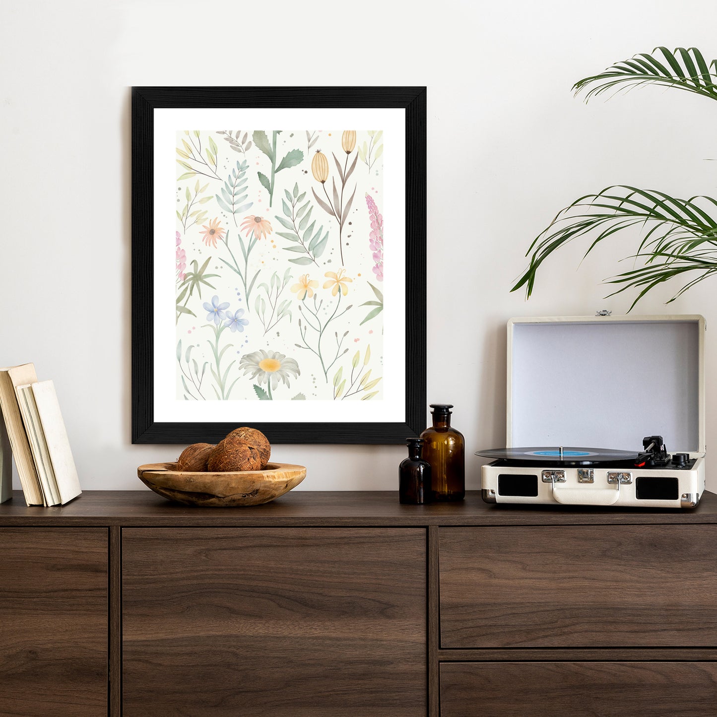 Poster Pastellaquarell-Wildblumen