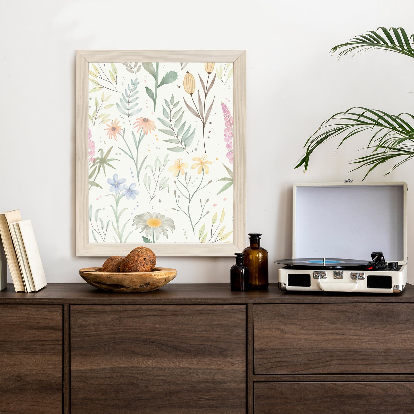 Poster Pastellaquarell-Wildblumen