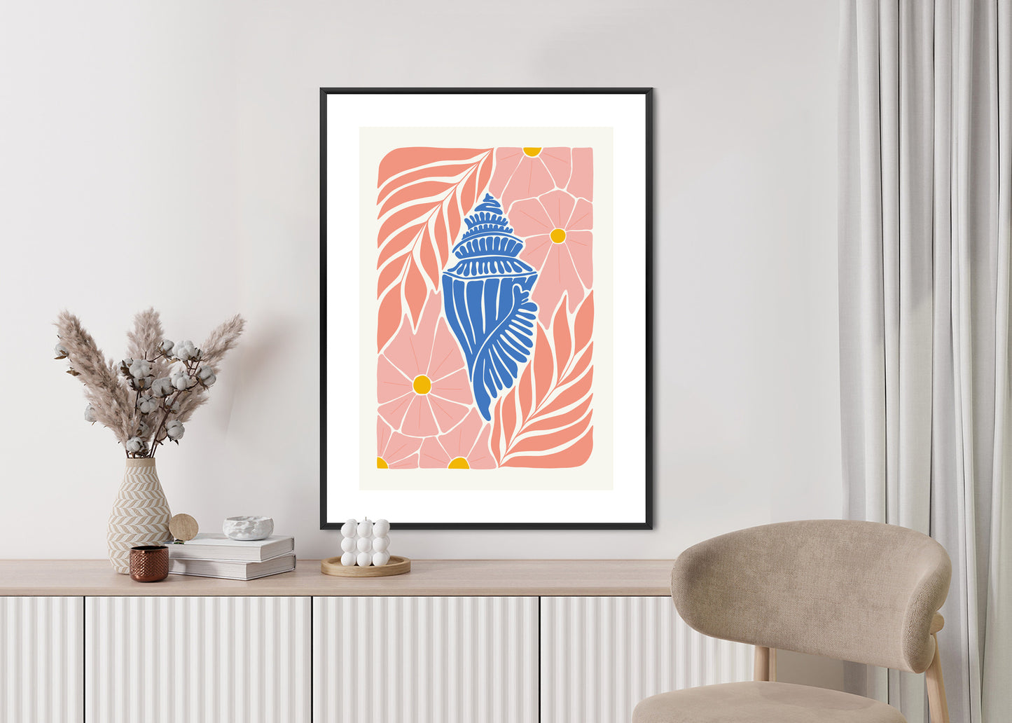 Poster Abstrakte Minimalistische Pflanzen Im Matisse-Stil
