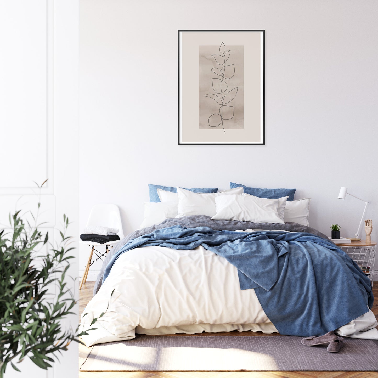 Poster Abstrakte Minimalistische Pflanze Auf Beigem Hintergrund