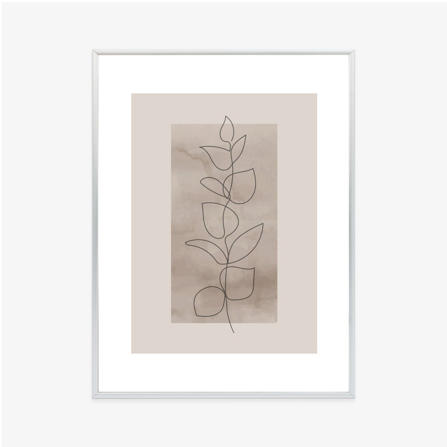 Poster Abstrakte Minimalistische Pflanze Auf Beigem Hintergrund