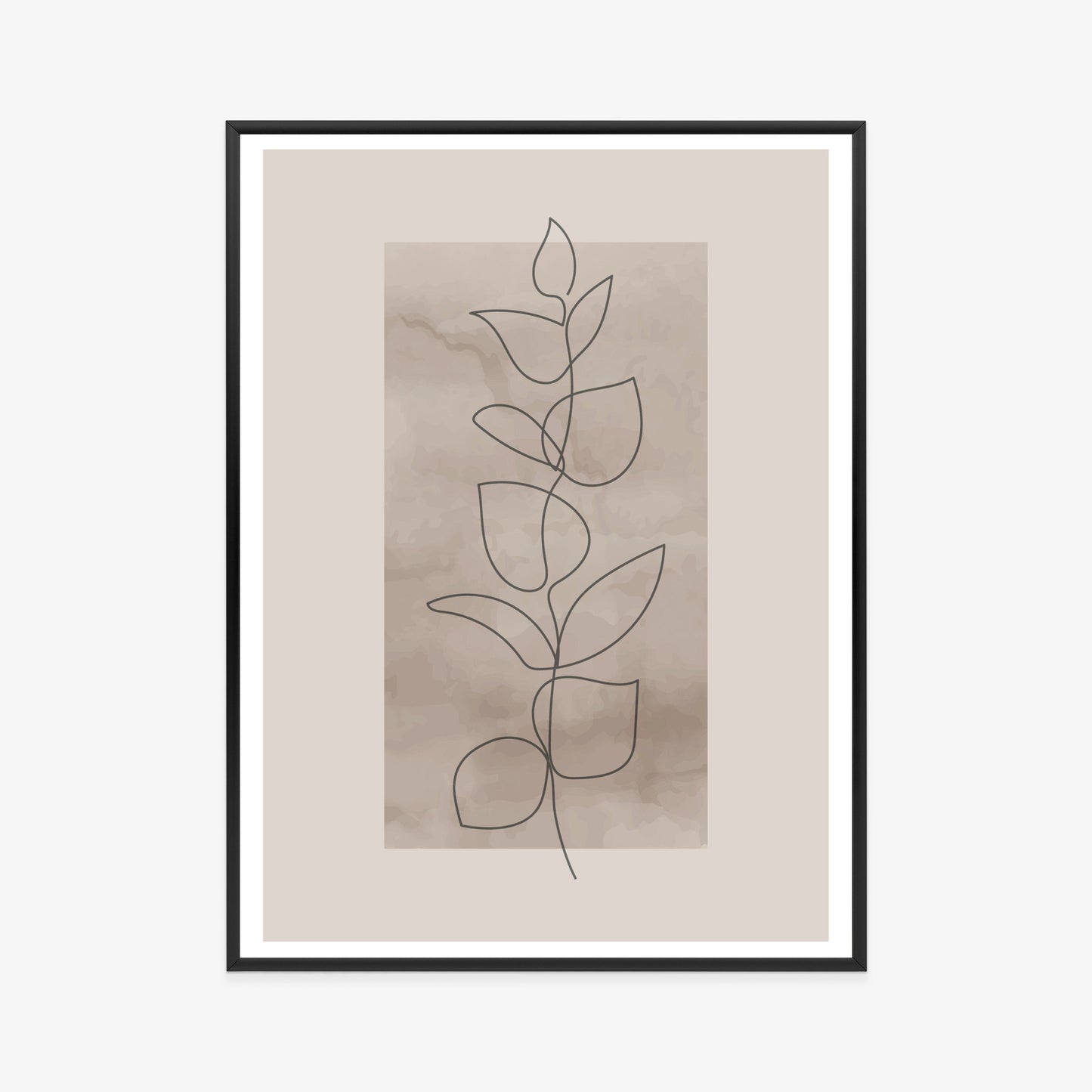 Poster Abstrakte Minimalistische Pflanze Auf Beigem Hintergrund