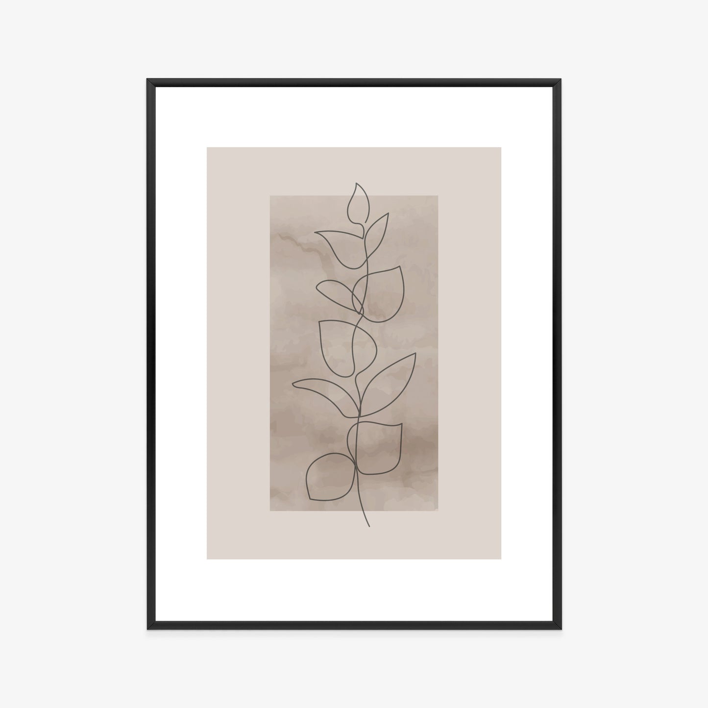 Poster Abstrakte Minimalistische Pflanze Auf Beigem Hintergrund