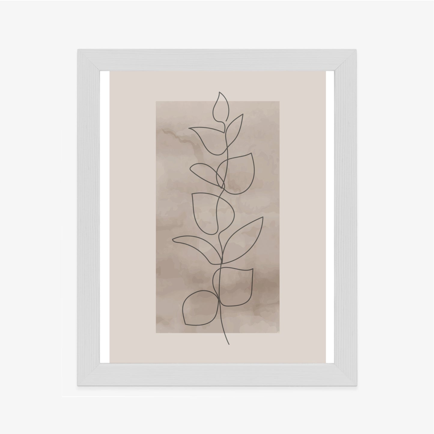 Poster Abstrakte Minimalistische Pflanze Auf Beigem Hintergrund