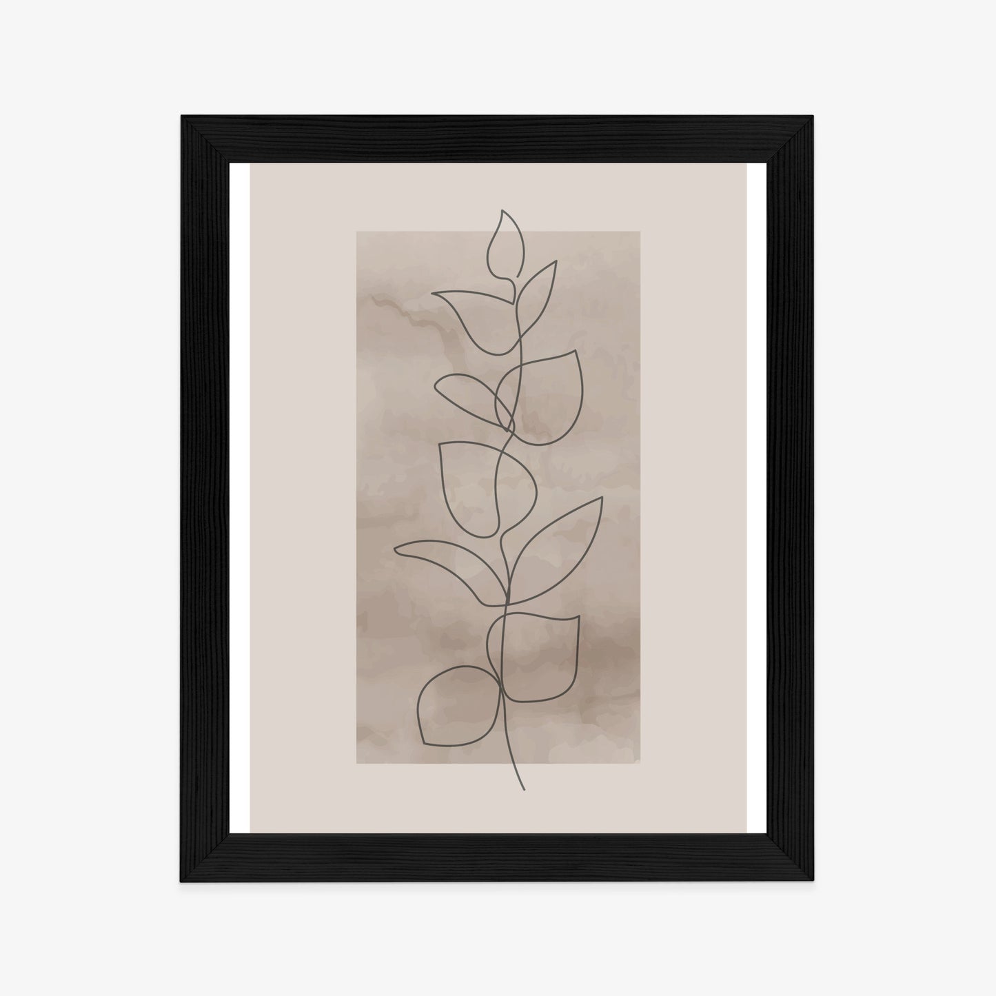 Poster Abstrakte Minimalistische Pflanze Auf Beigem Hintergrund