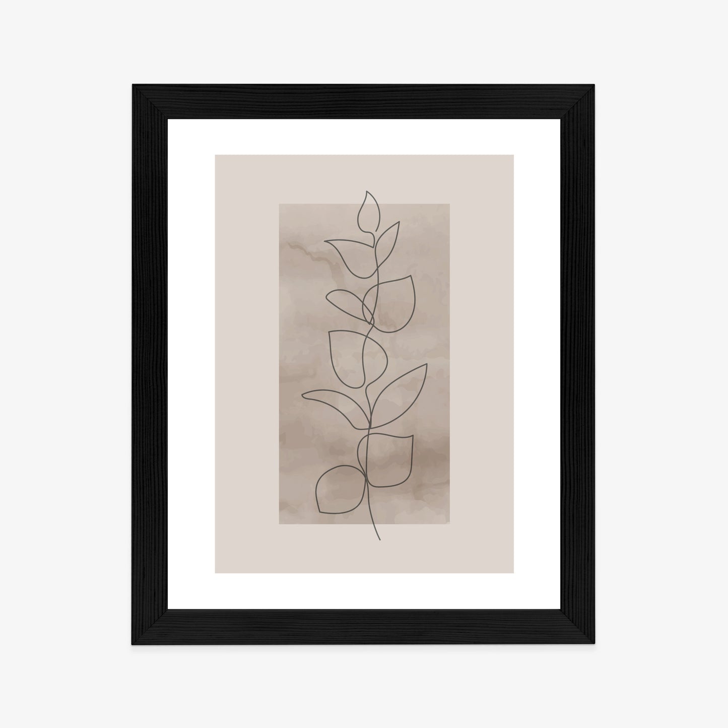 Poster Abstrakte Minimalistische Pflanze Auf Beigem Hintergrund