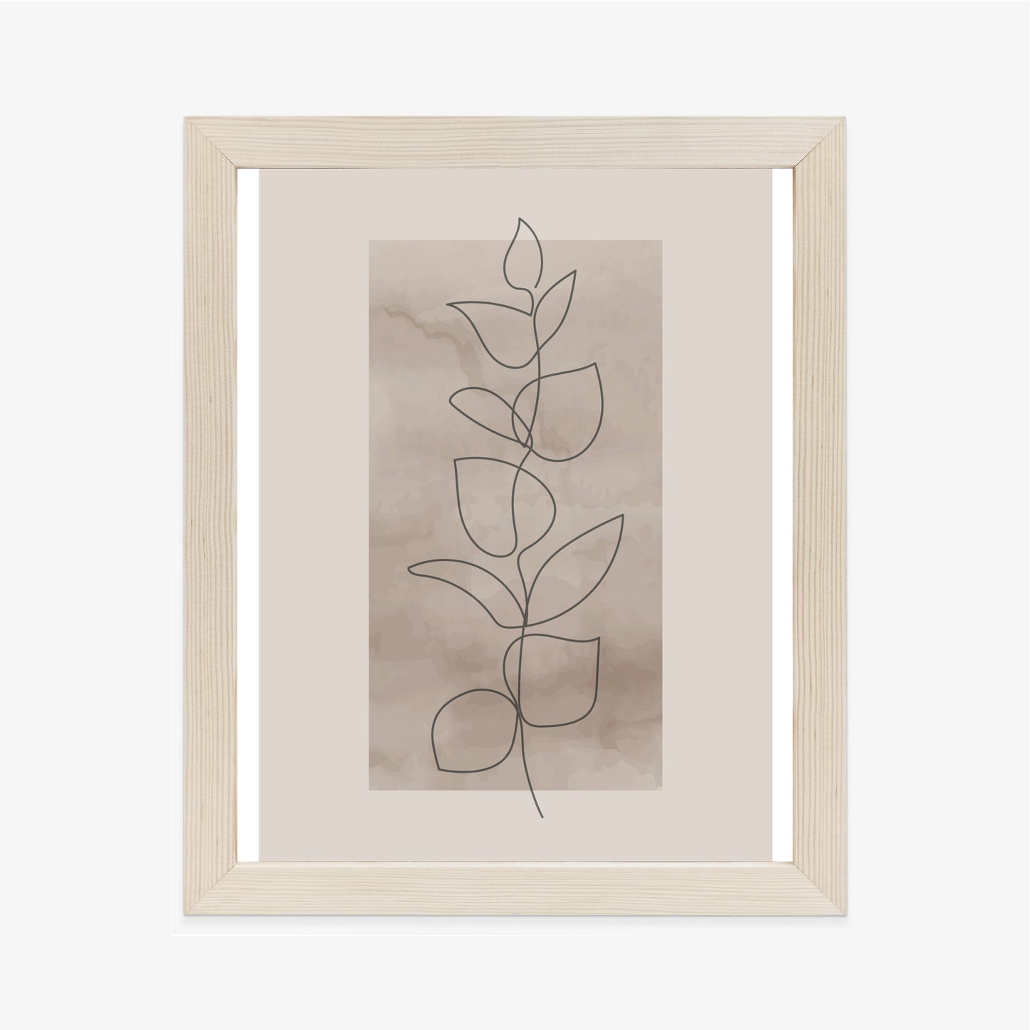 Poster Abstrakte Minimalistische Pflanze Auf Beigem Hintergrund