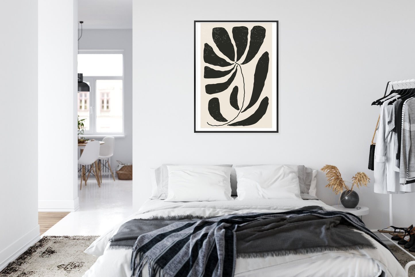 Poster Blume Mit Blättern Im Matisse-Stil