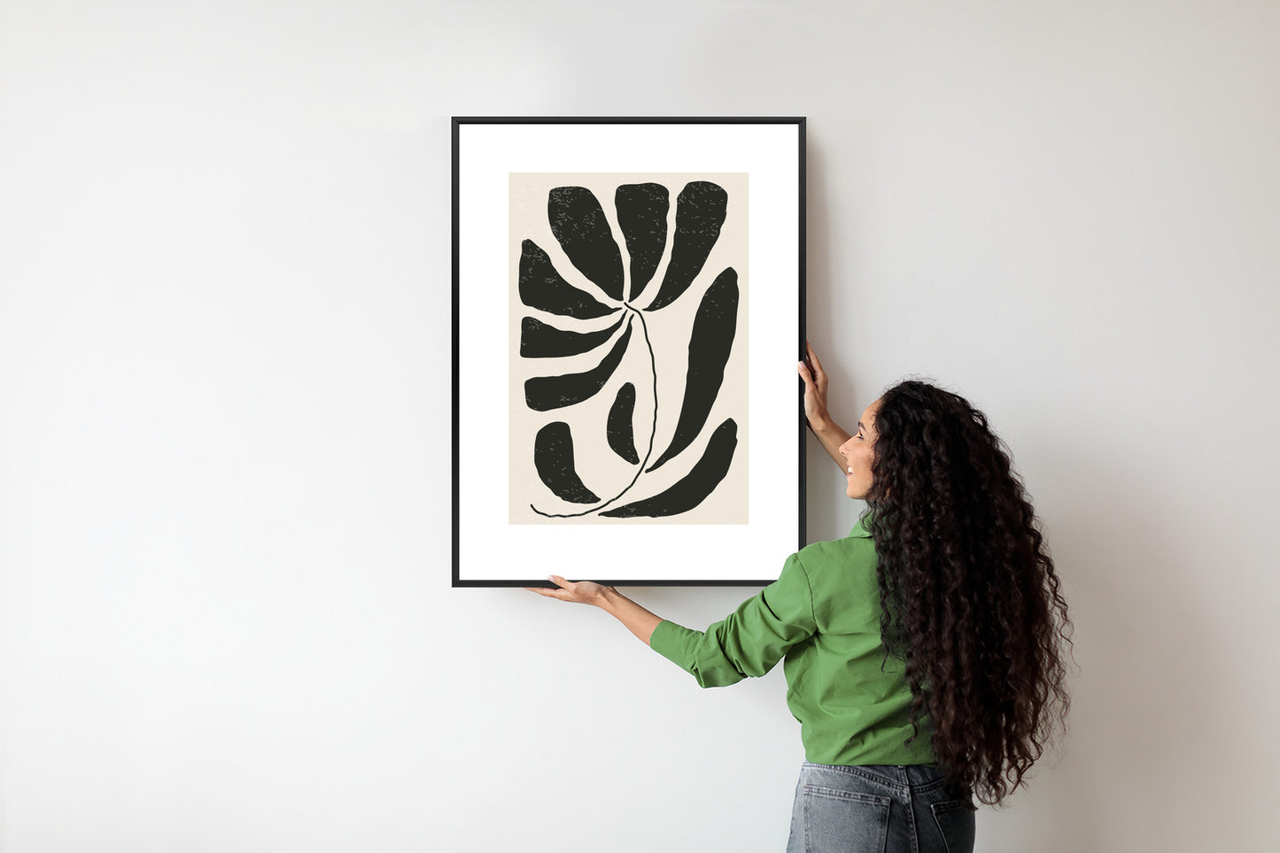 Poster Blume Mit Blättern Im Matisse-Stil