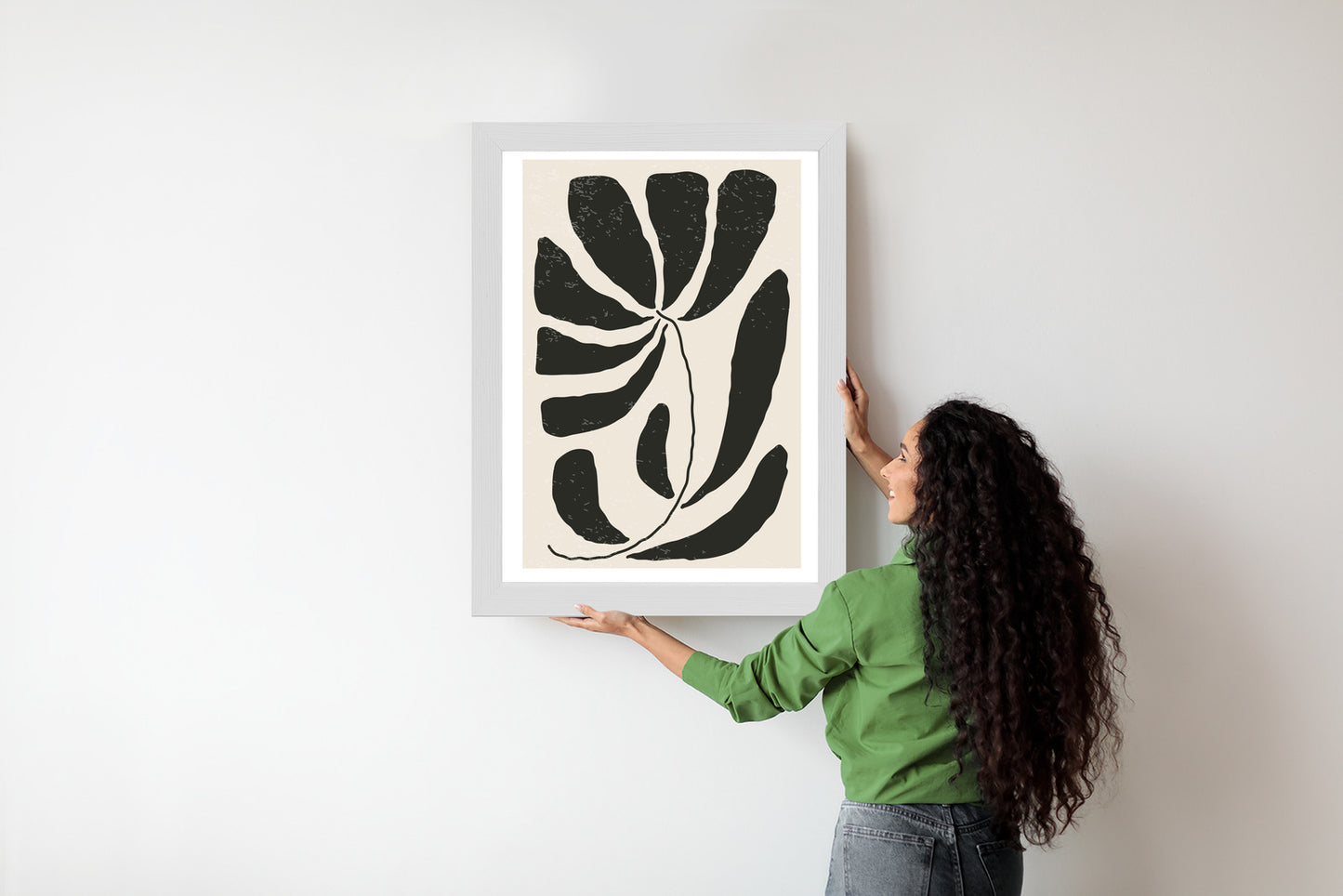 Poster Blume Mit Blättern Im Matisse-Stil