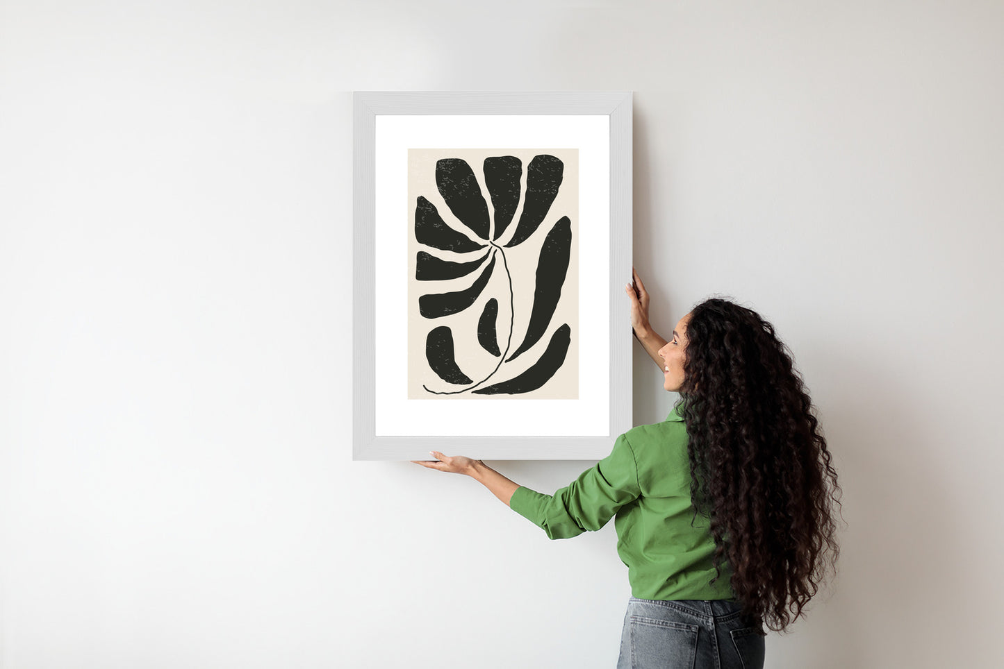 Poster Blume Mit Blättern Im Matisse-Stil