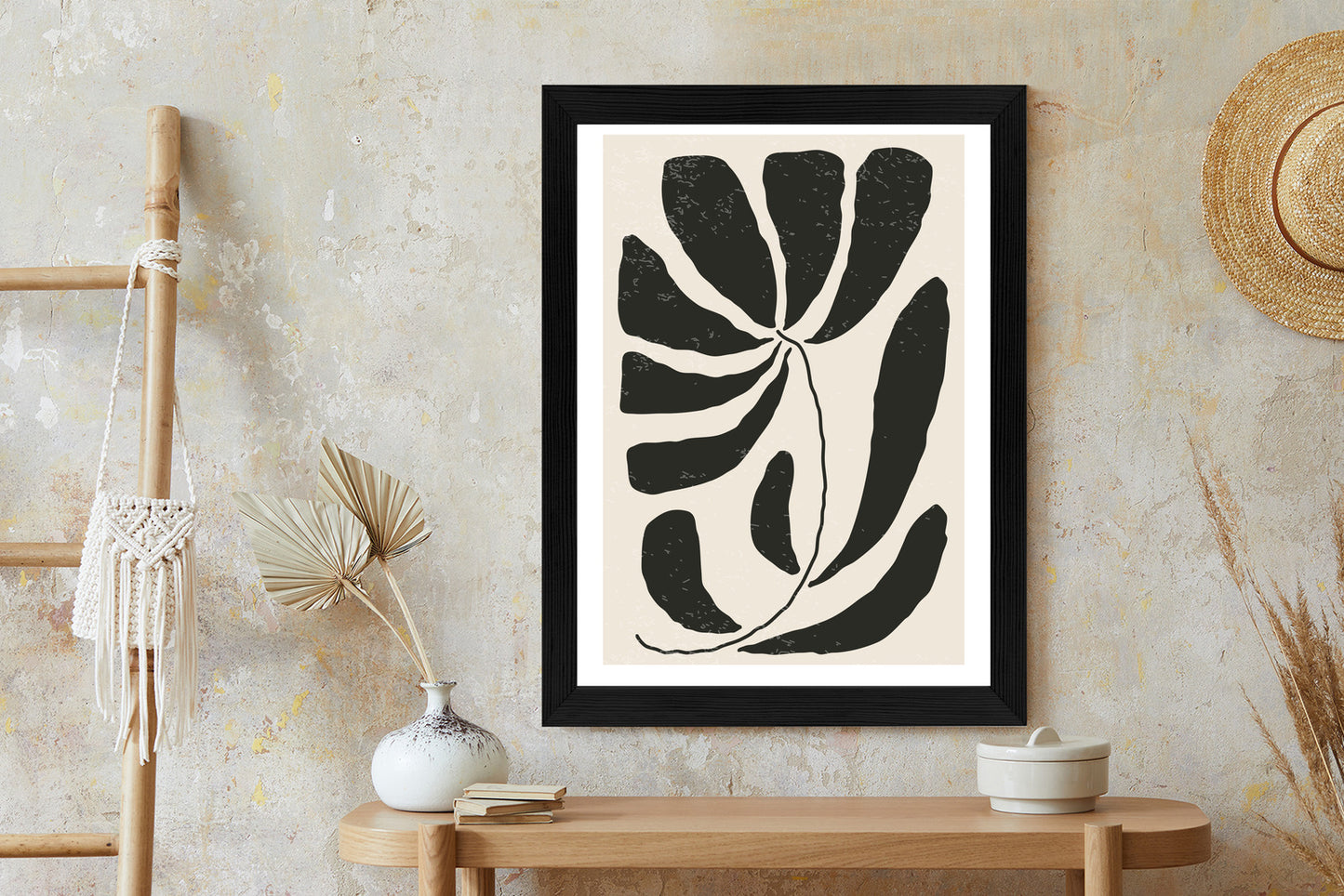 Poster Blume Mit Blättern Im Matisse-Stil