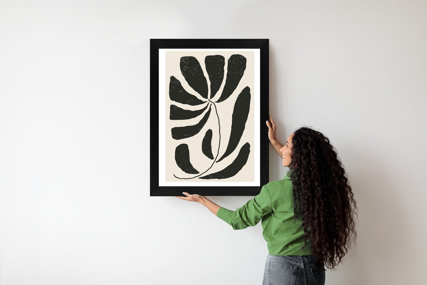 Poster Blume Mit Blättern Im Matisse-Stil