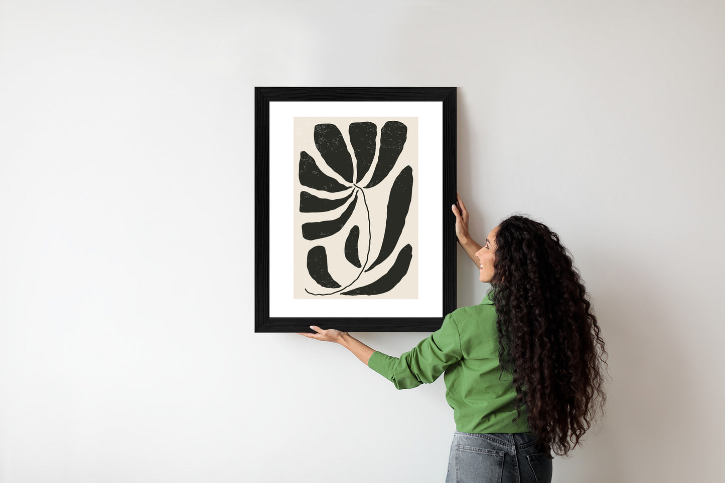 Poster Blume Mit Blättern Im Matisse-Stil