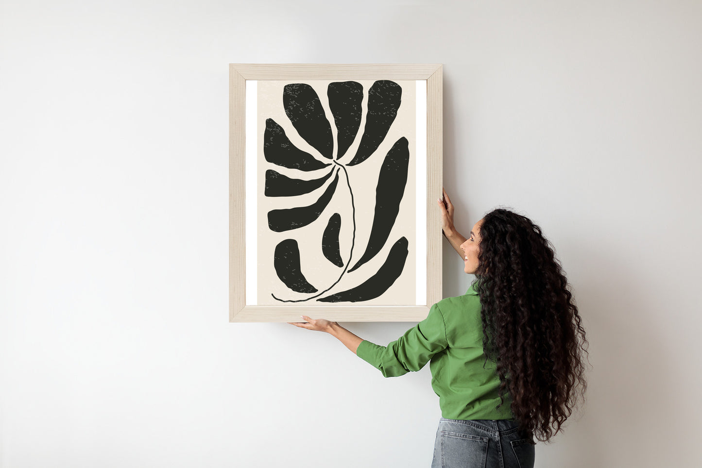 Poster Blume Mit Blättern Im Matisse-Stil
