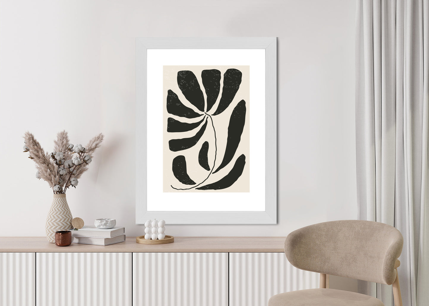 Poster Blume Mit Blättern Im Matisse-Stil