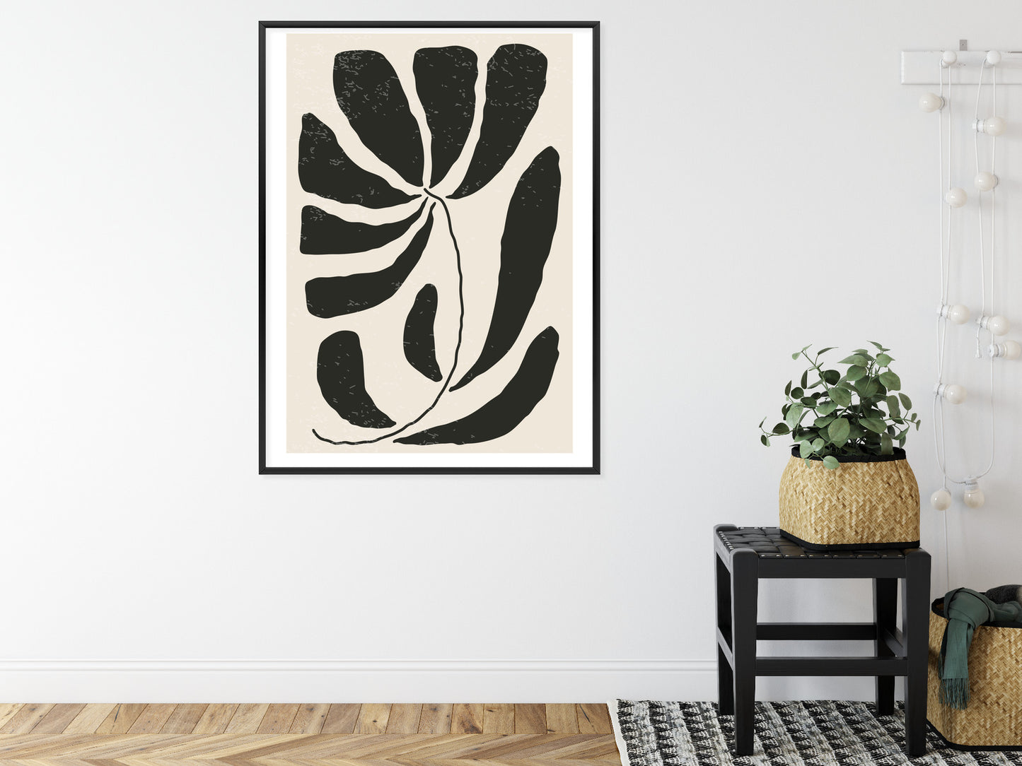 Poster Blume Mit Blättern Im Matisse-Stil
