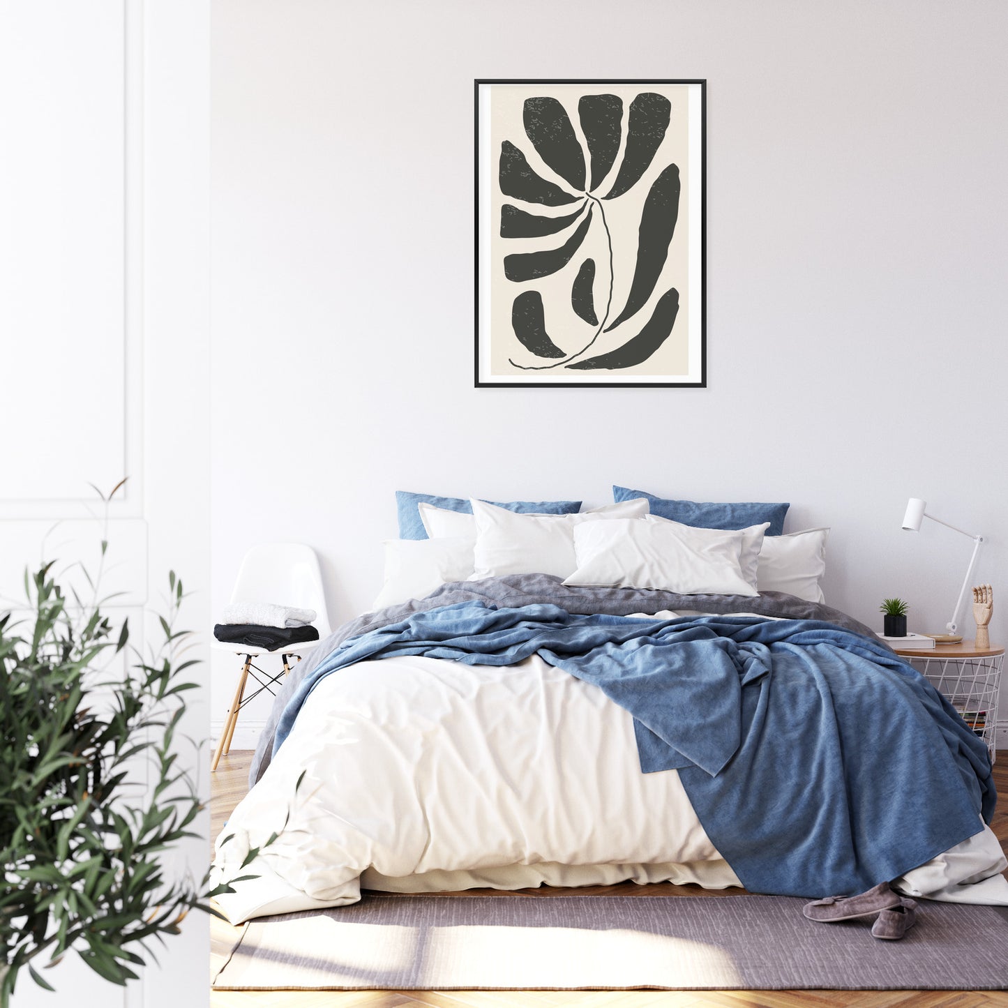 Poster Blume Mit Blättern Im Matisse-Stil