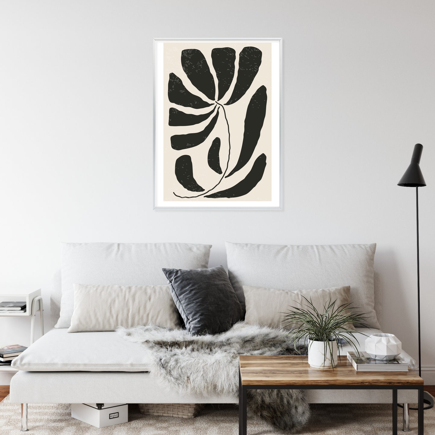Poster Blume Mit Blättern Im Matisse-Stil