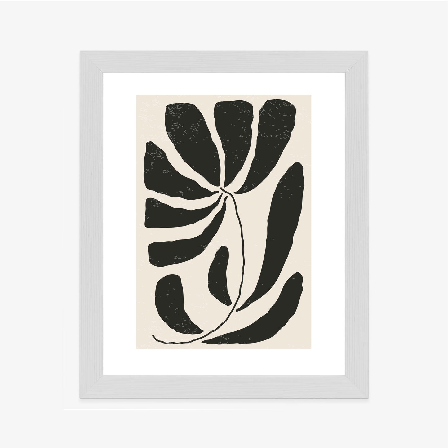 Poster Blume Mit Blättern Im Matisse-Stil