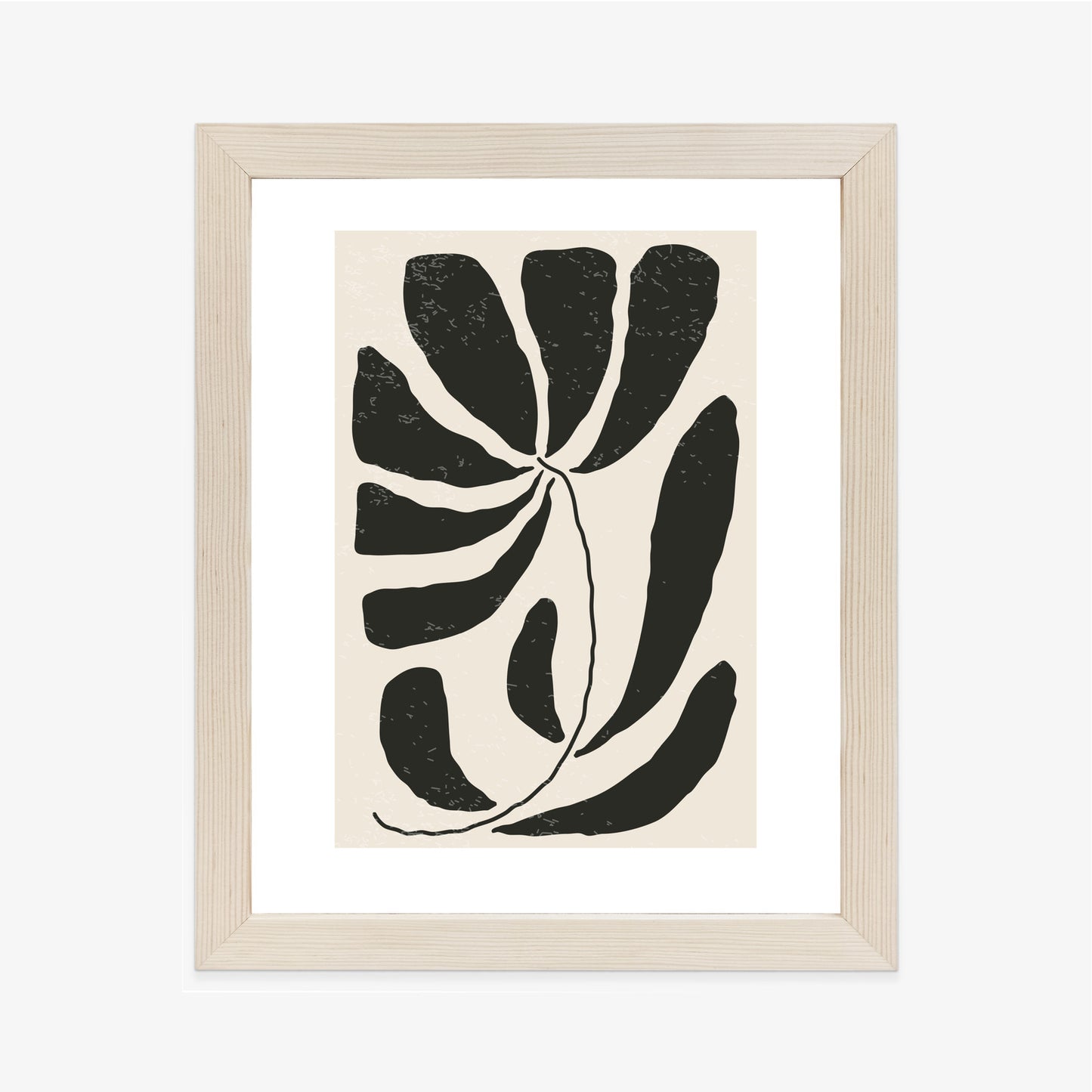 Poster Blume Mit Blättern Im Matisse-Stil