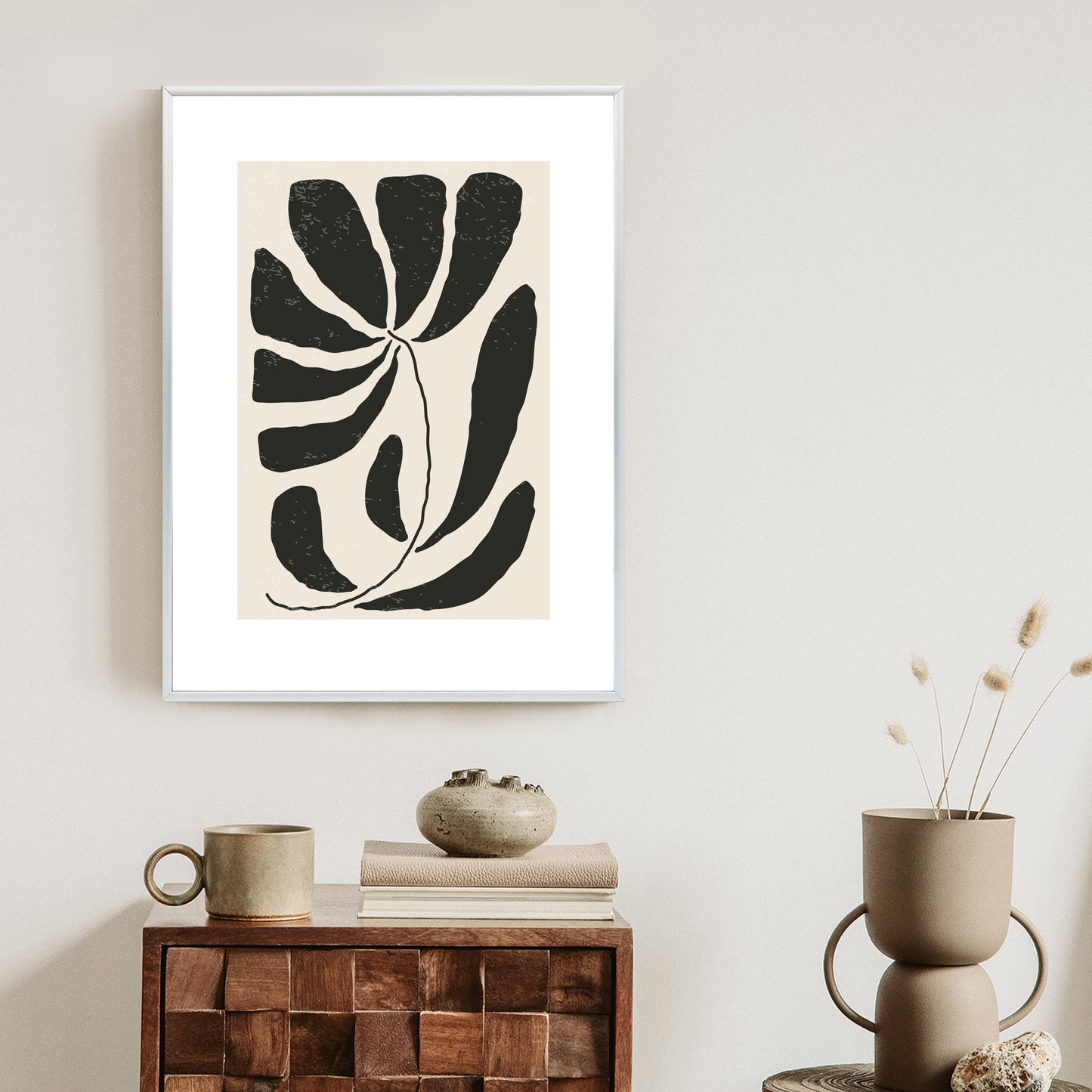 Poster Blume Mit Blättern Im Matisse-Stil