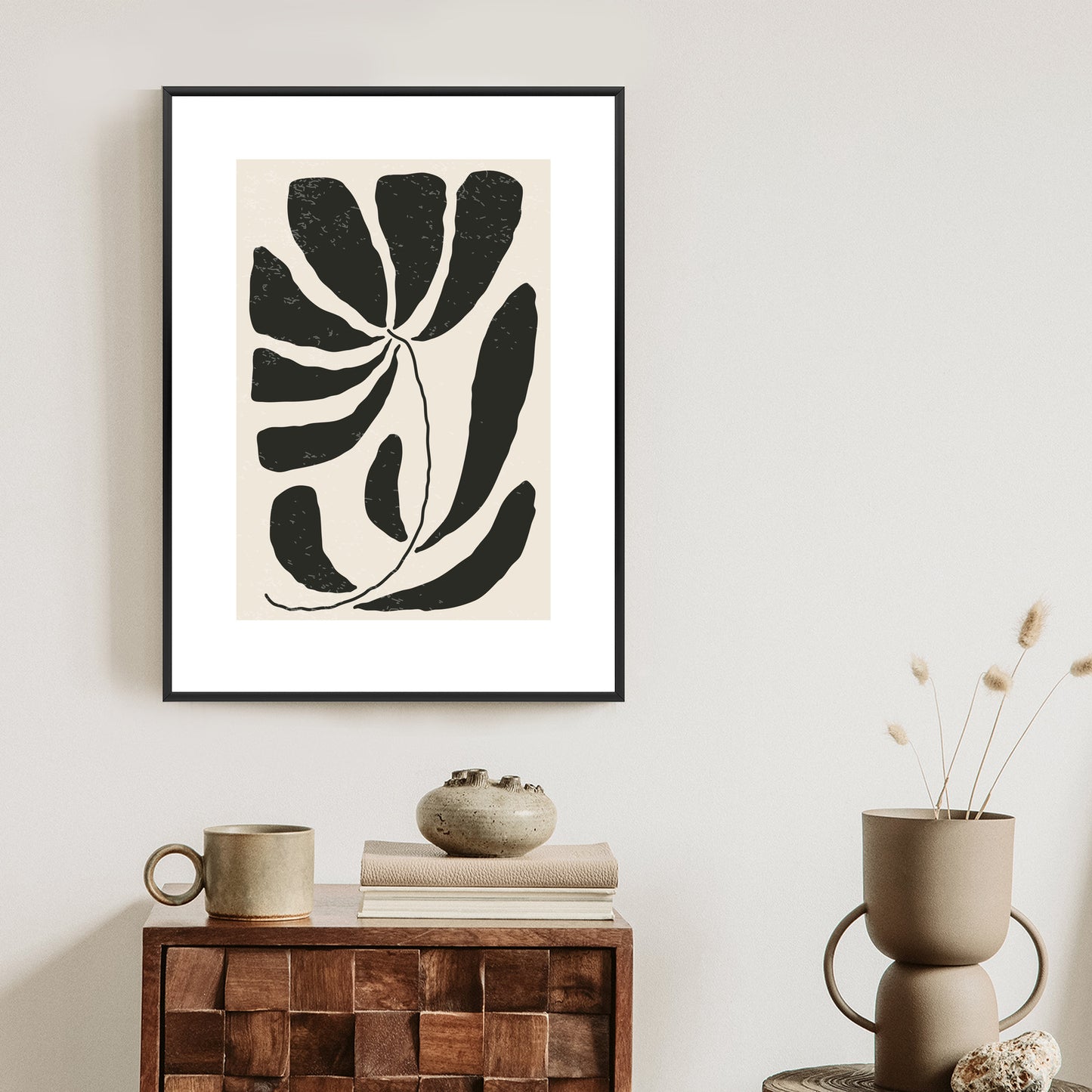 Poster Blume Mit Blättern Im Matisse-Stil