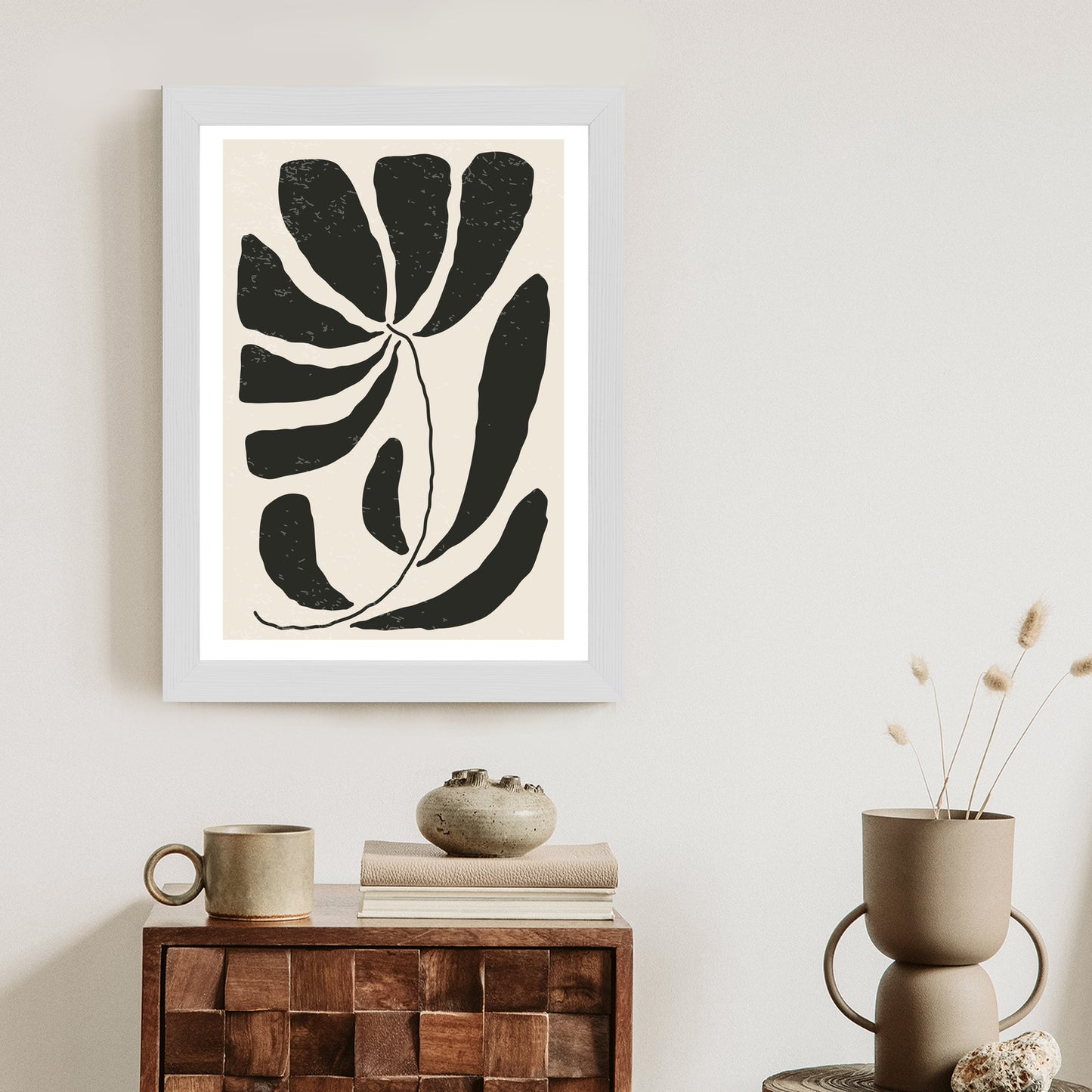 Poster Blume Mit Blättern Im Matisse-Stil