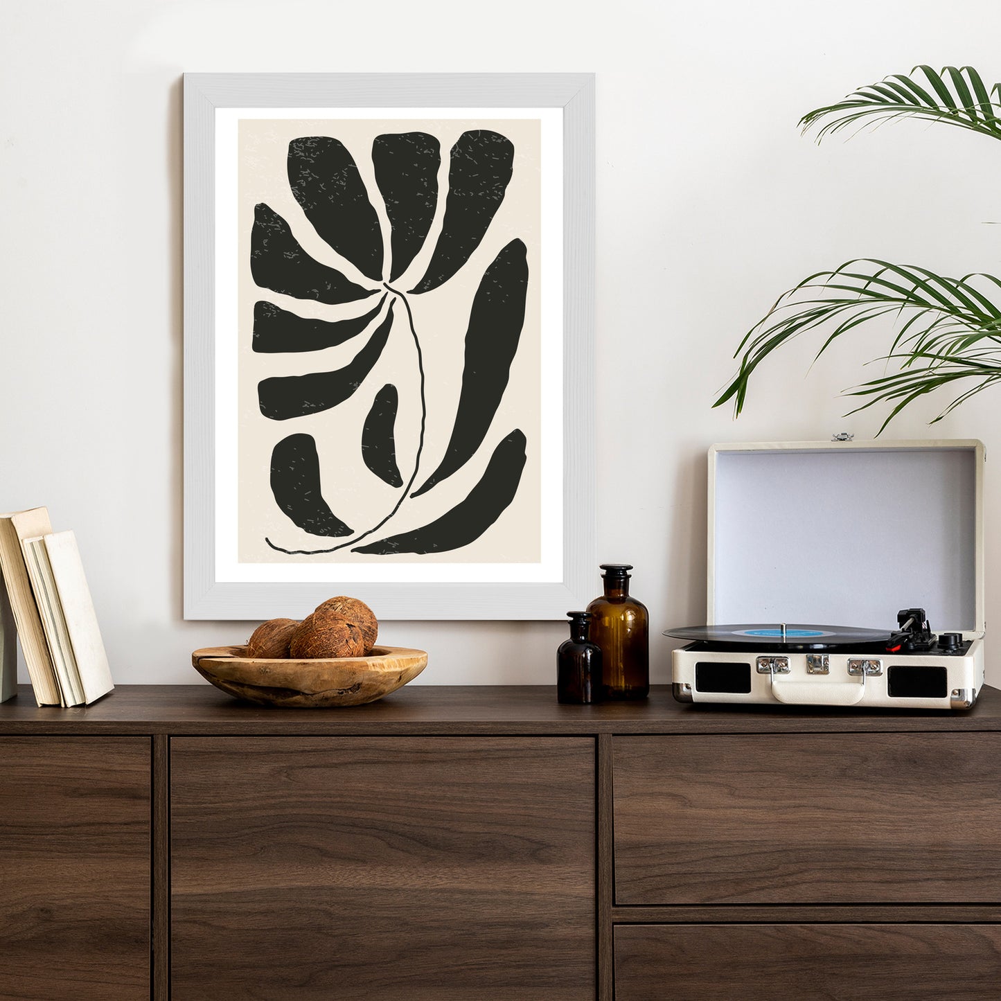 Poster Blume Mit Blättern Im Matisse-Stil