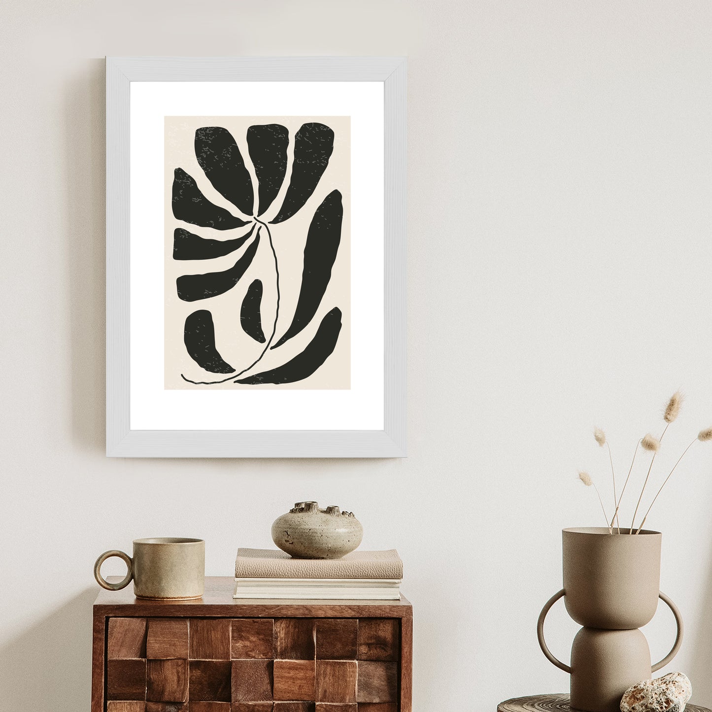 Poster Blume Mit Blättern Im Matisse-Stil