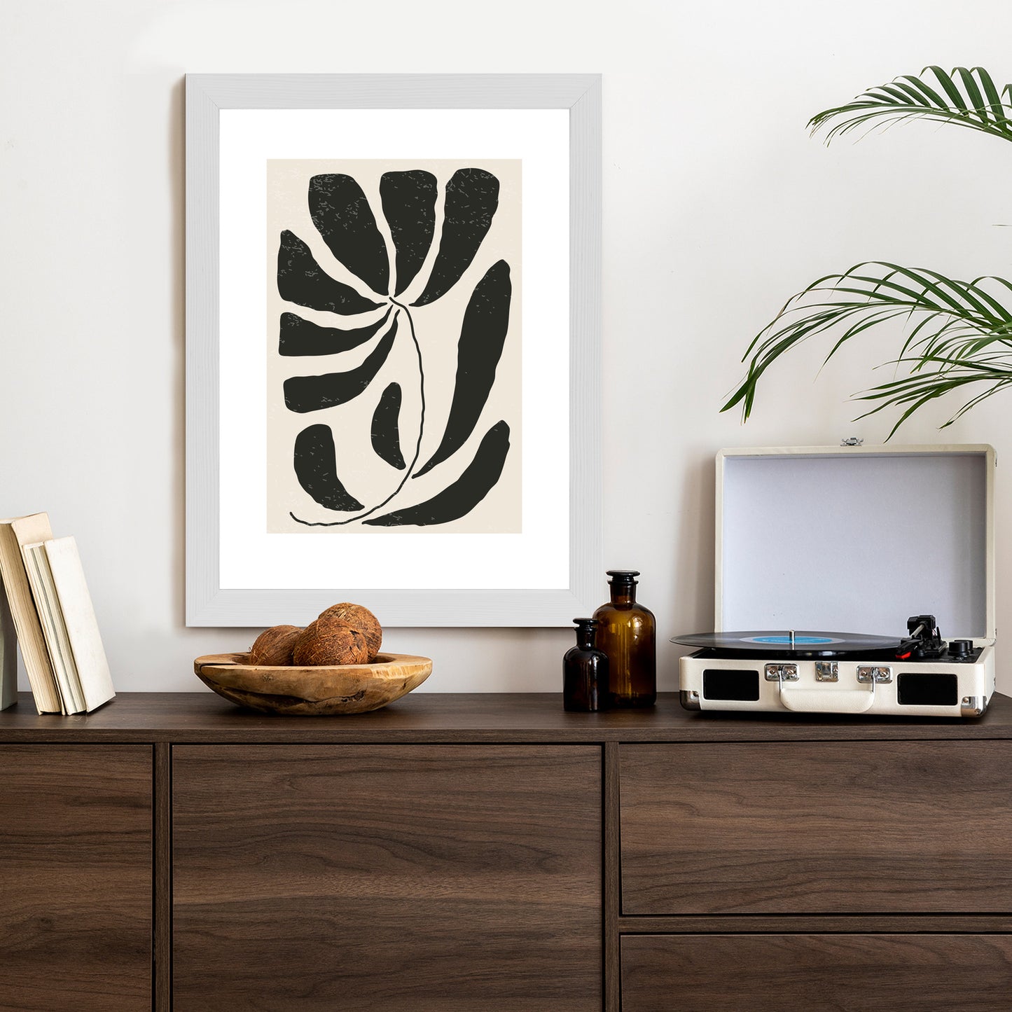 Poster Blume Mit Blättern Im Matisse-Stil