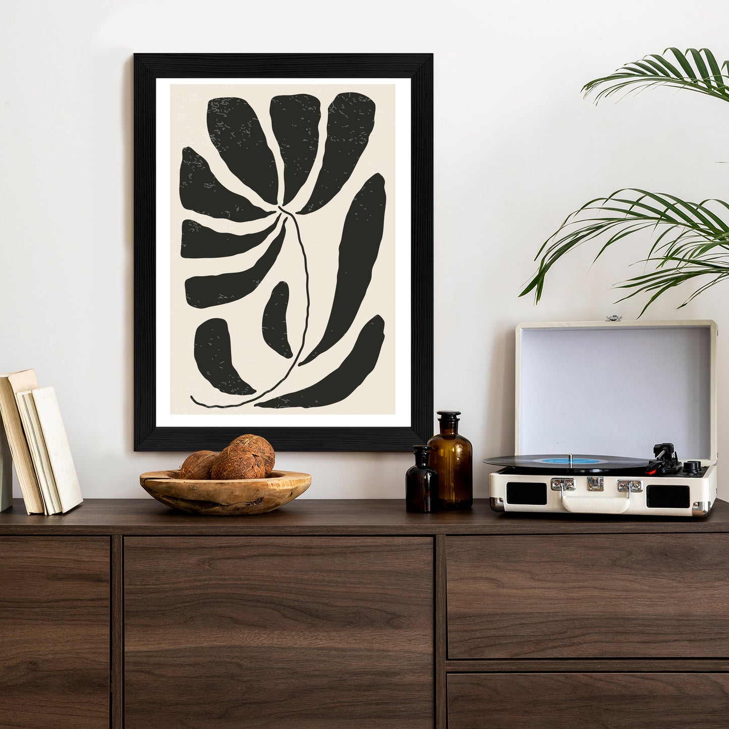 Poster Blume Mit Blättern Im Matisse-Stil