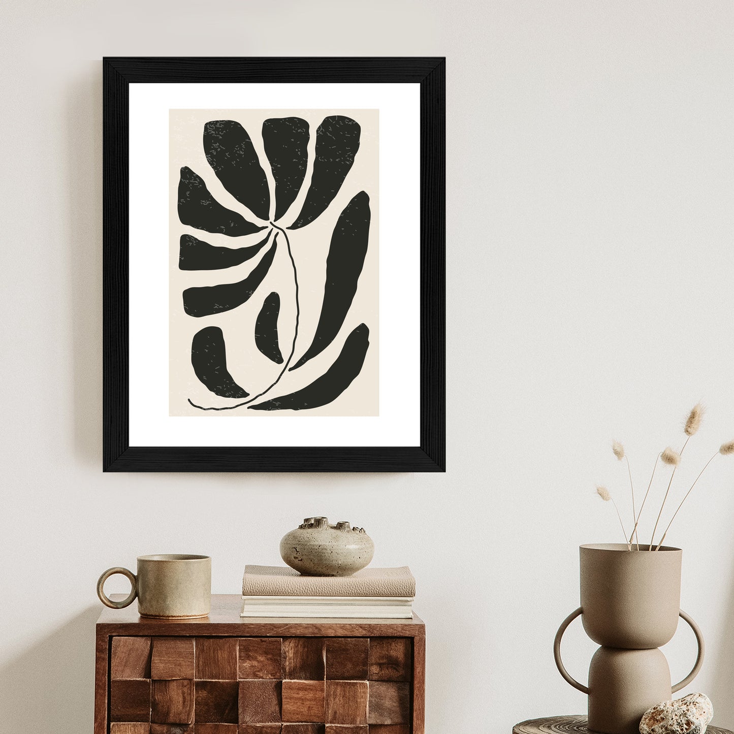 Poster Blume Mit Blättern Im Matisse-Stil