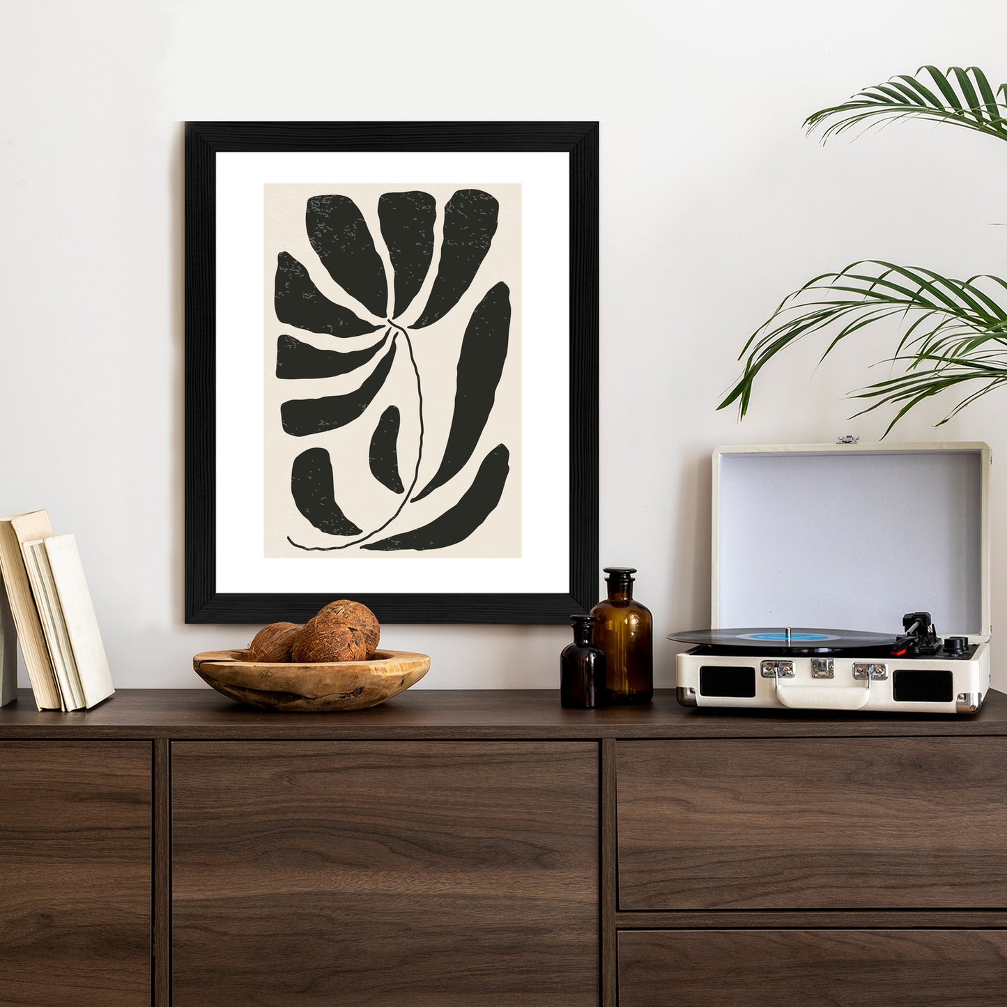 Poster Blume Mit Blättern Im Matisse-Stil