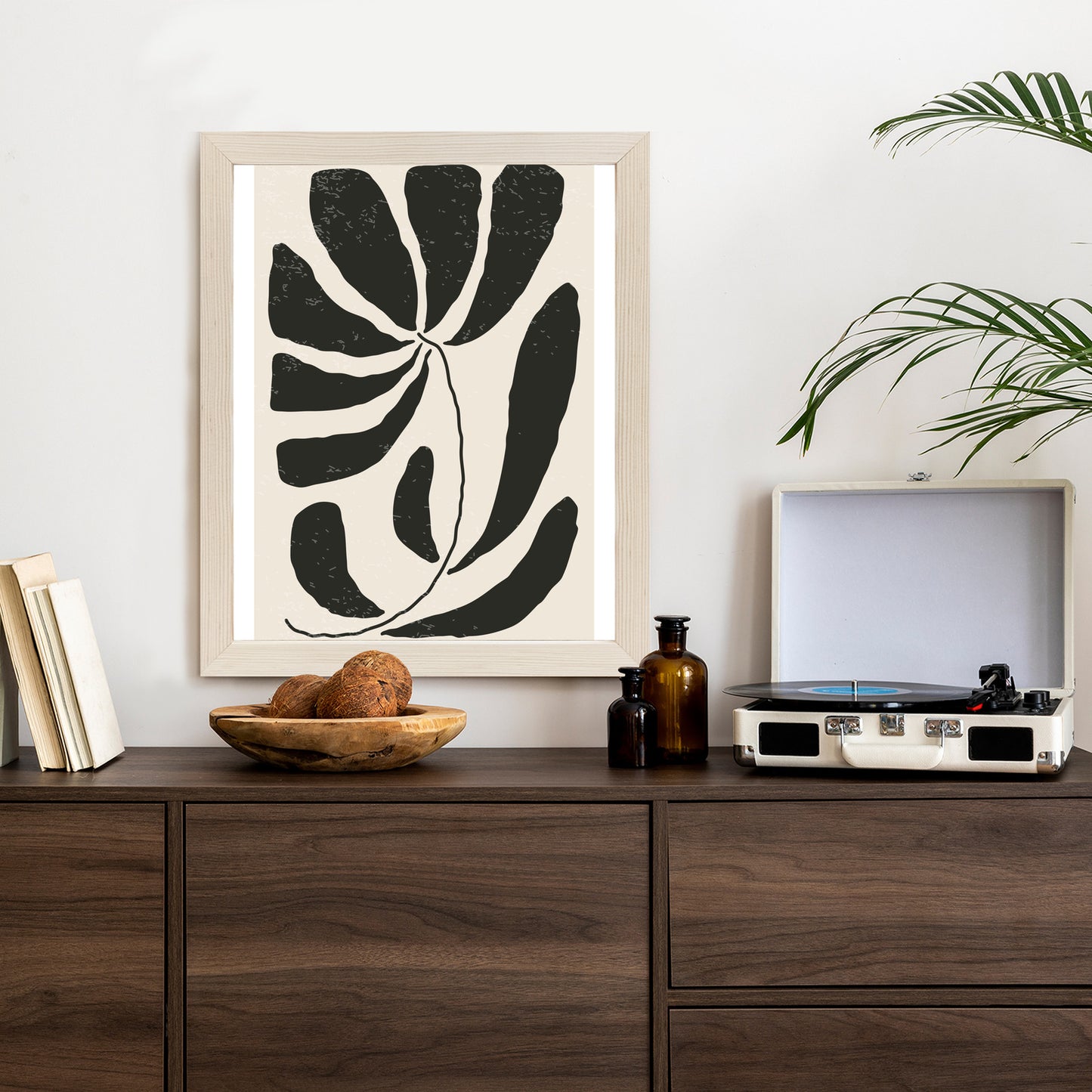Poster Blume Mit Blättern Im Matisse-Stil