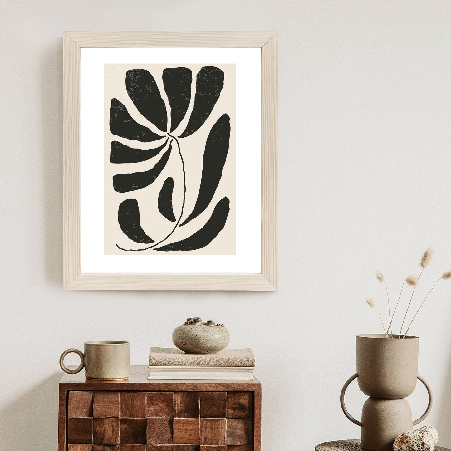 Poster Blume Mit Blättern Im Matisse-Stil