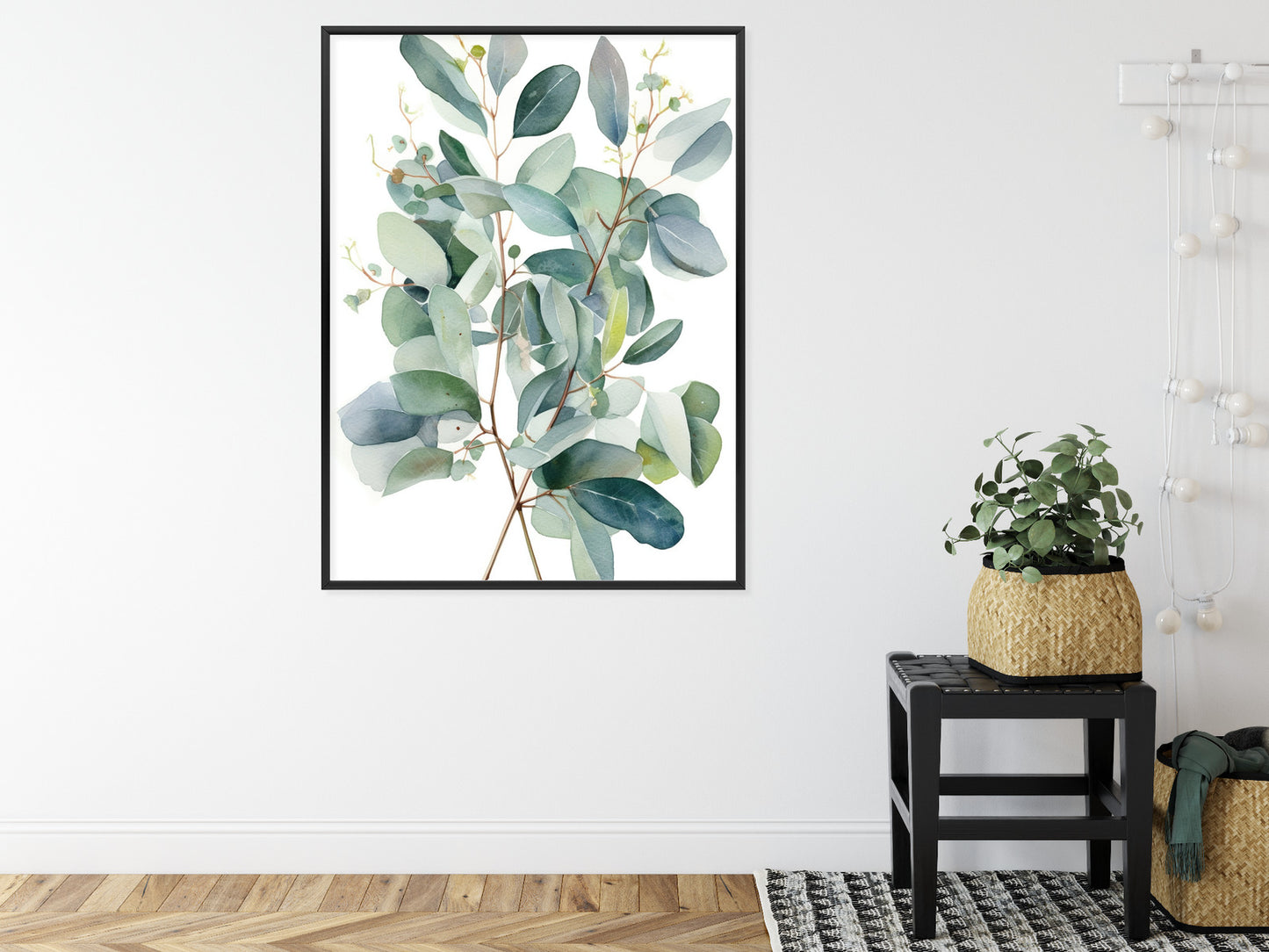 Poster Eukalyptuszweigstrauß Mit Aquarell Bemalt