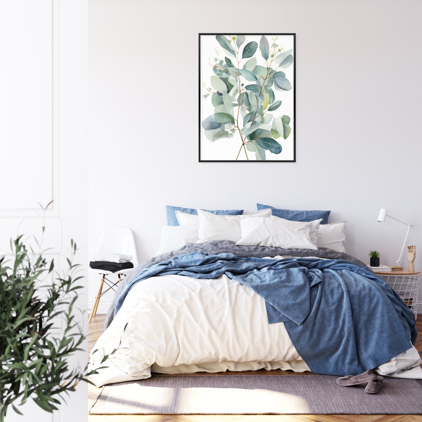 Poster Eukalyptuszweigstrauß Mit Aquarell Bemalt