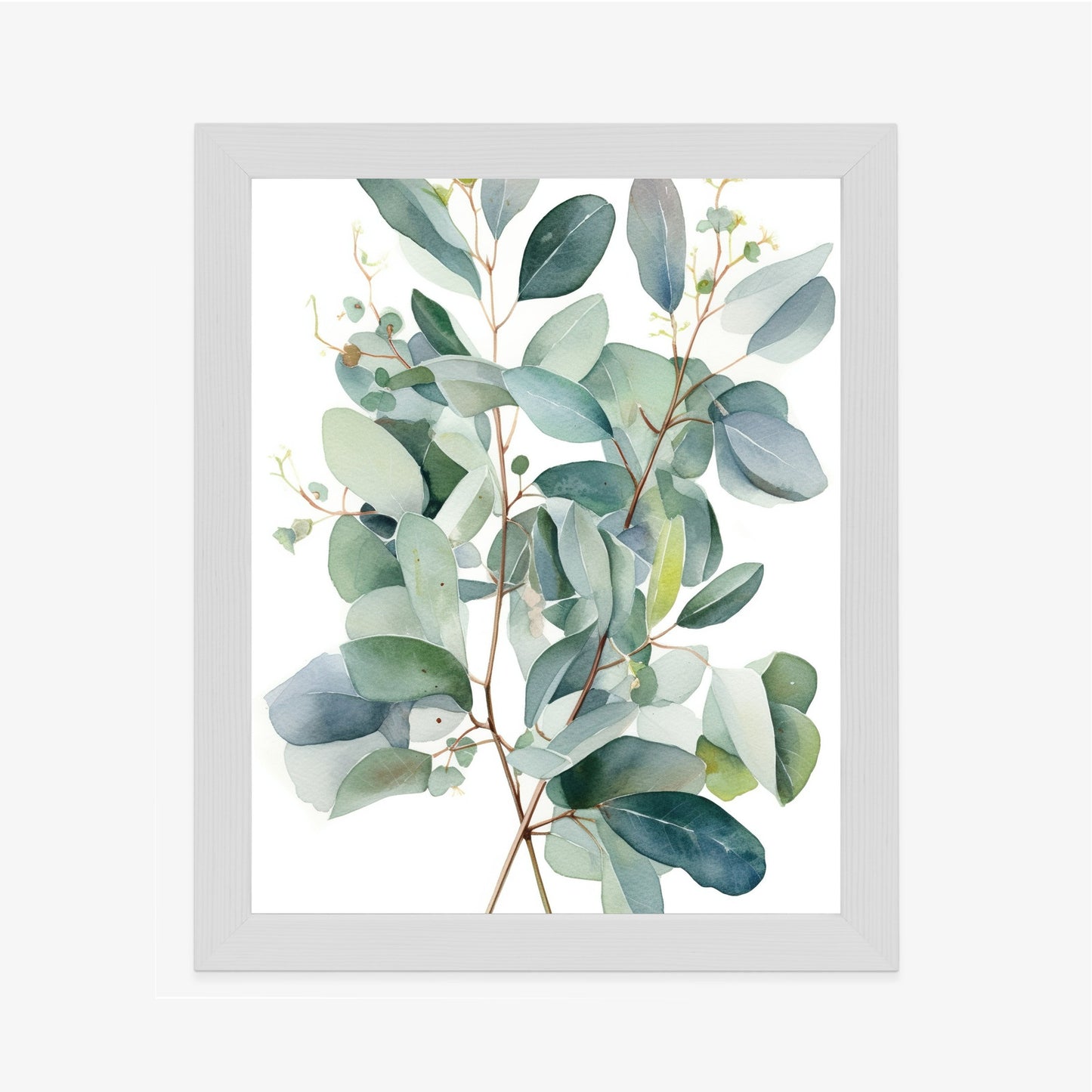 Poster Eukalyptuszweigstrauß Mit Aquarell Bemalt