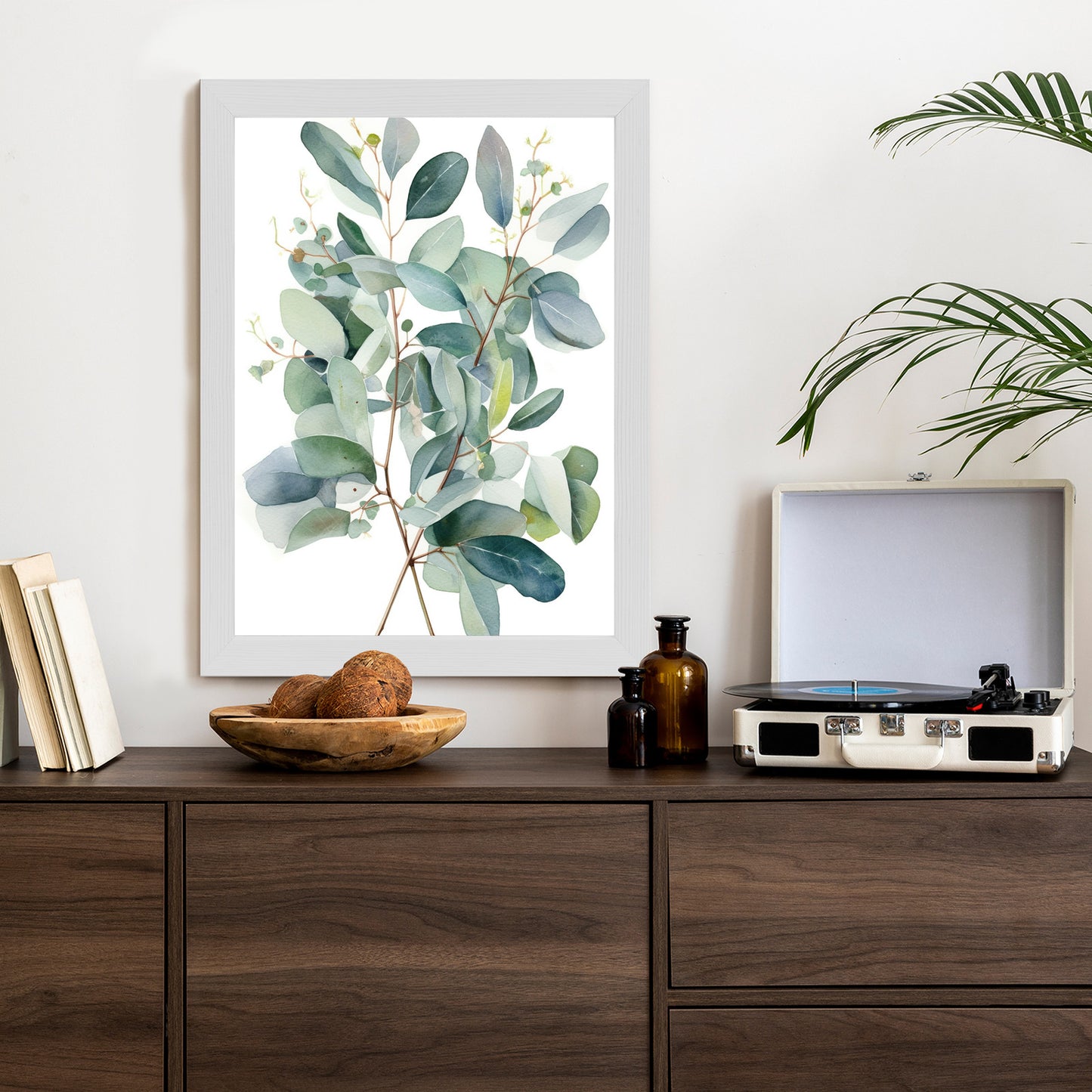 Poster Eukalyptuszweigstrauß Mit Aquarell Bemalt