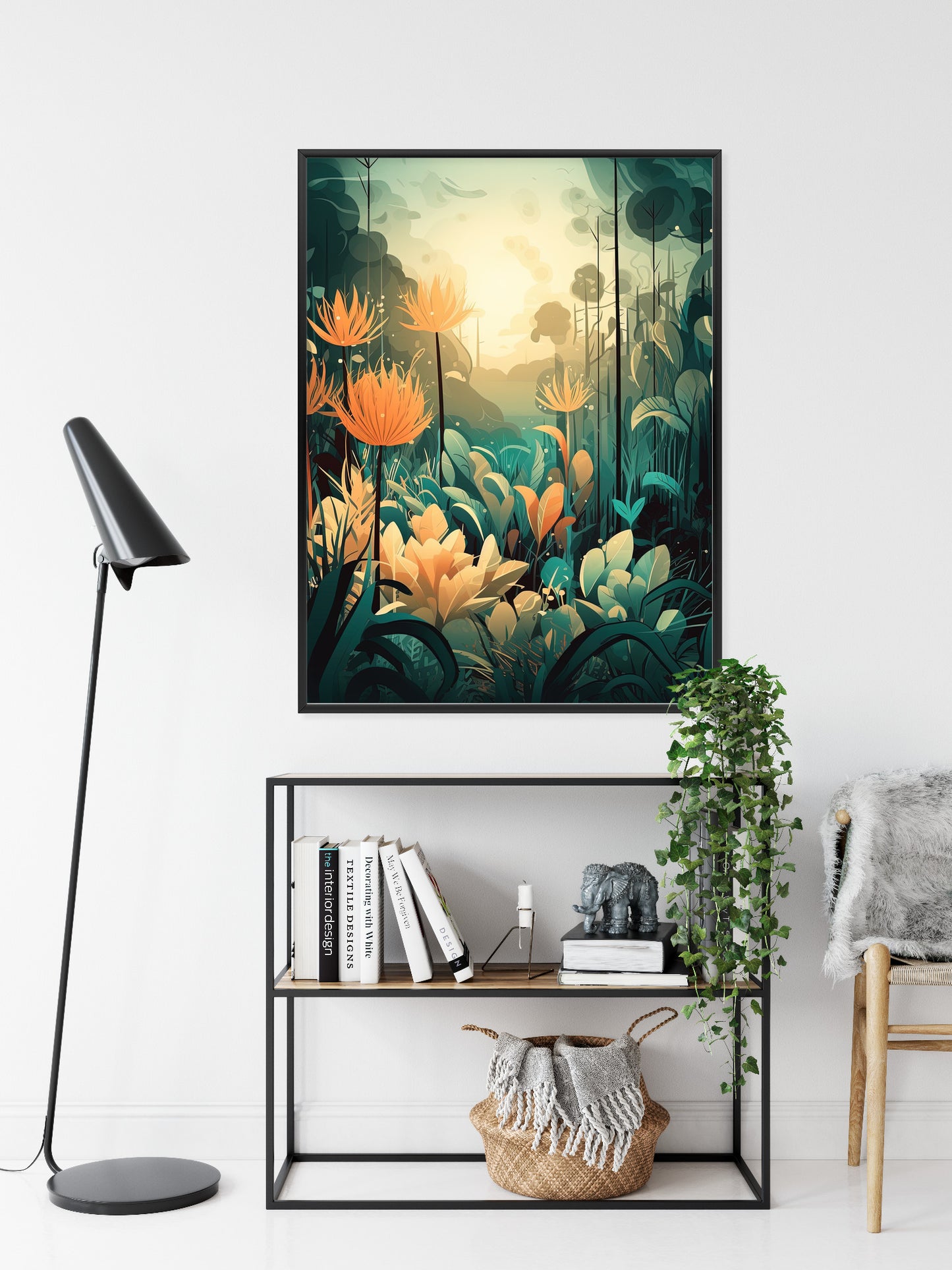 Poster Vegetation In Einem Tropischen Dschungel Rahmen Holz Mit Passepartout Farbe Natürlich