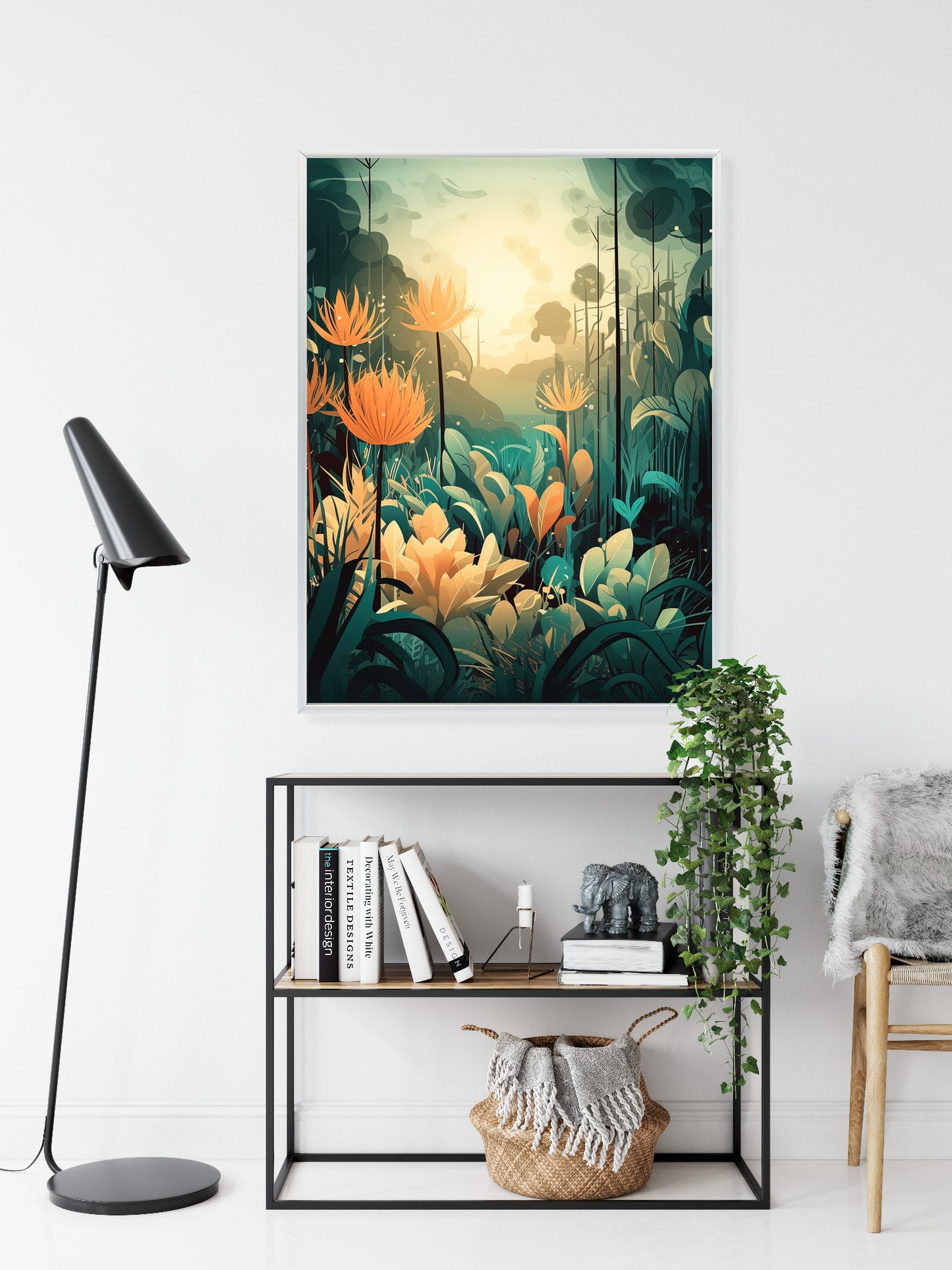 Poster Vegetation In Einem Tropischen Dschungel Rahmen Holz Mit Passepartout Farbe Natürlich