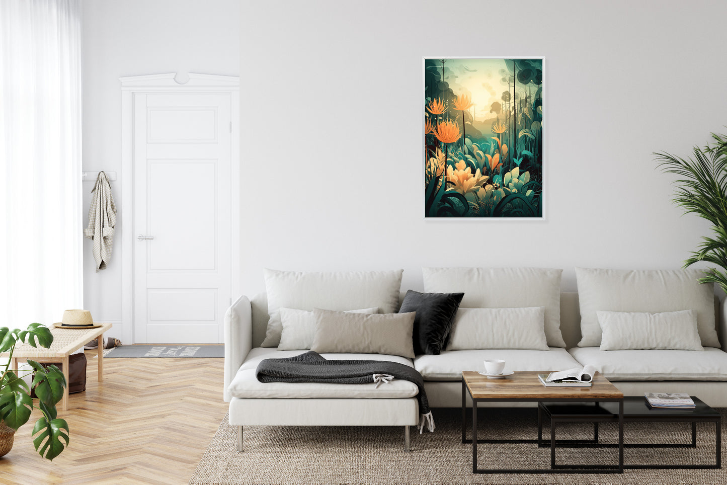 Poster Vegetation In Einem Tropischen Dschungel Rahmen Holz Mit Passepartout Farbe Natürlich