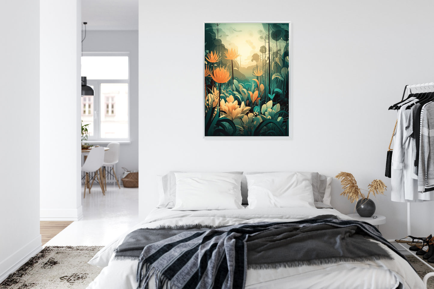 Poster Vegetation In Einem Tropischen Dschungel Rahmen Holz Mit Passepartout Farbe Natürlich