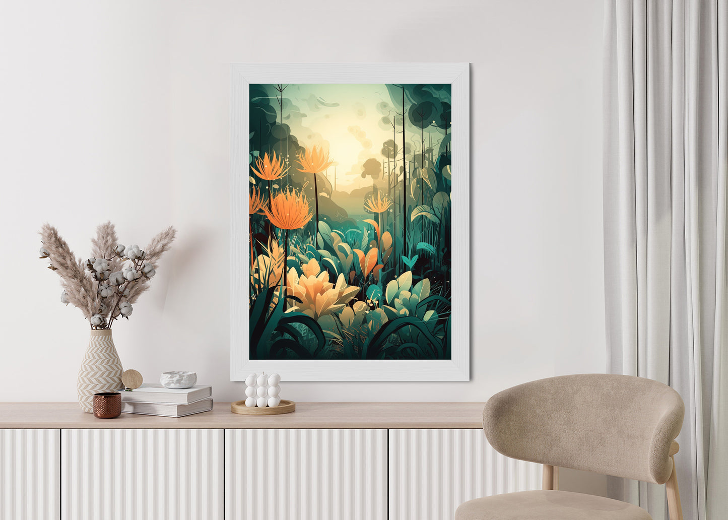 Poster Vegetation In Einem Tropischen Dschungel Rahmen Holz Mit Passepartout Farbe Natürlich